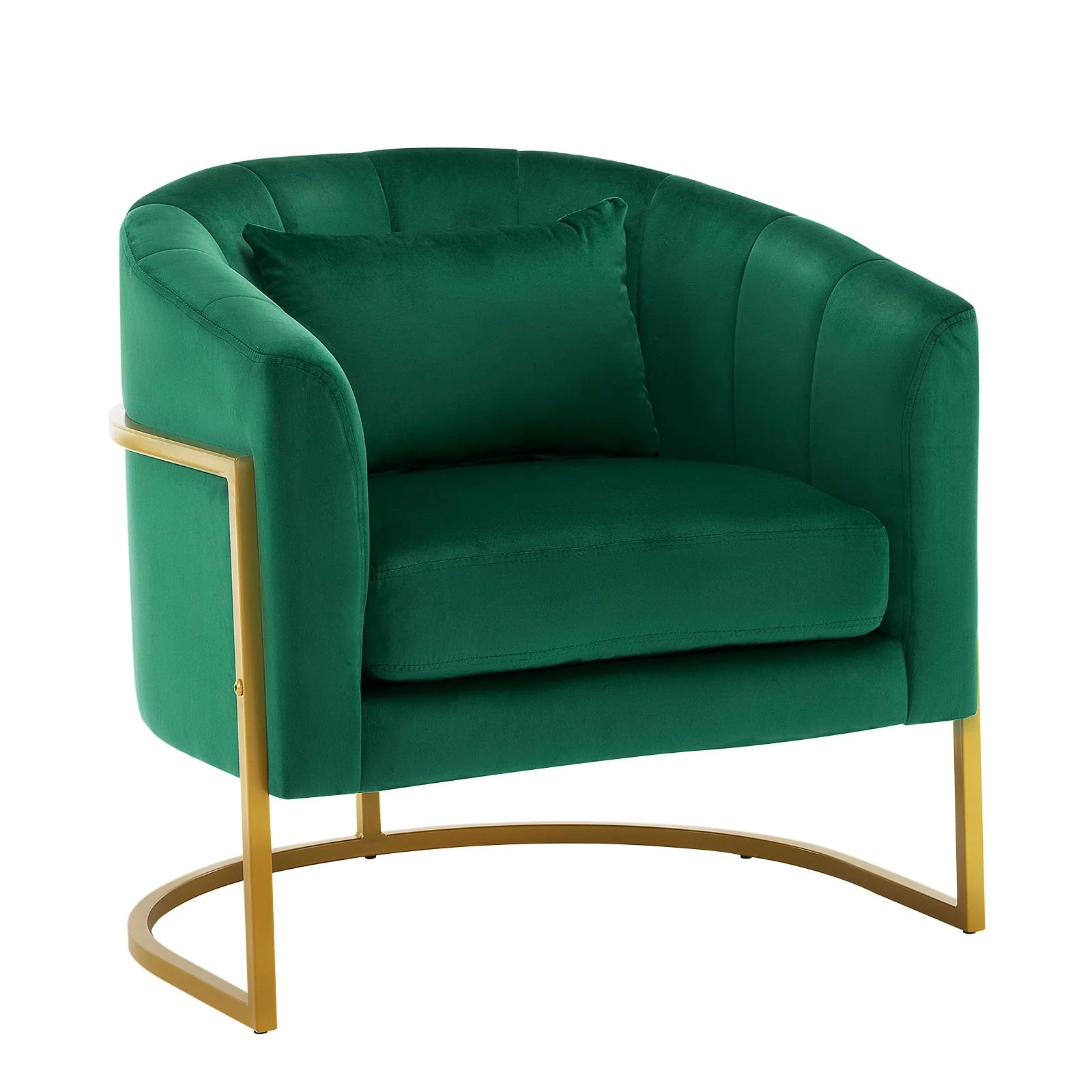 OmySalon Modern Velvet Vanity Manicure Chair with Gold Metal Support & Comfotable Armrest Pillow - Image 9