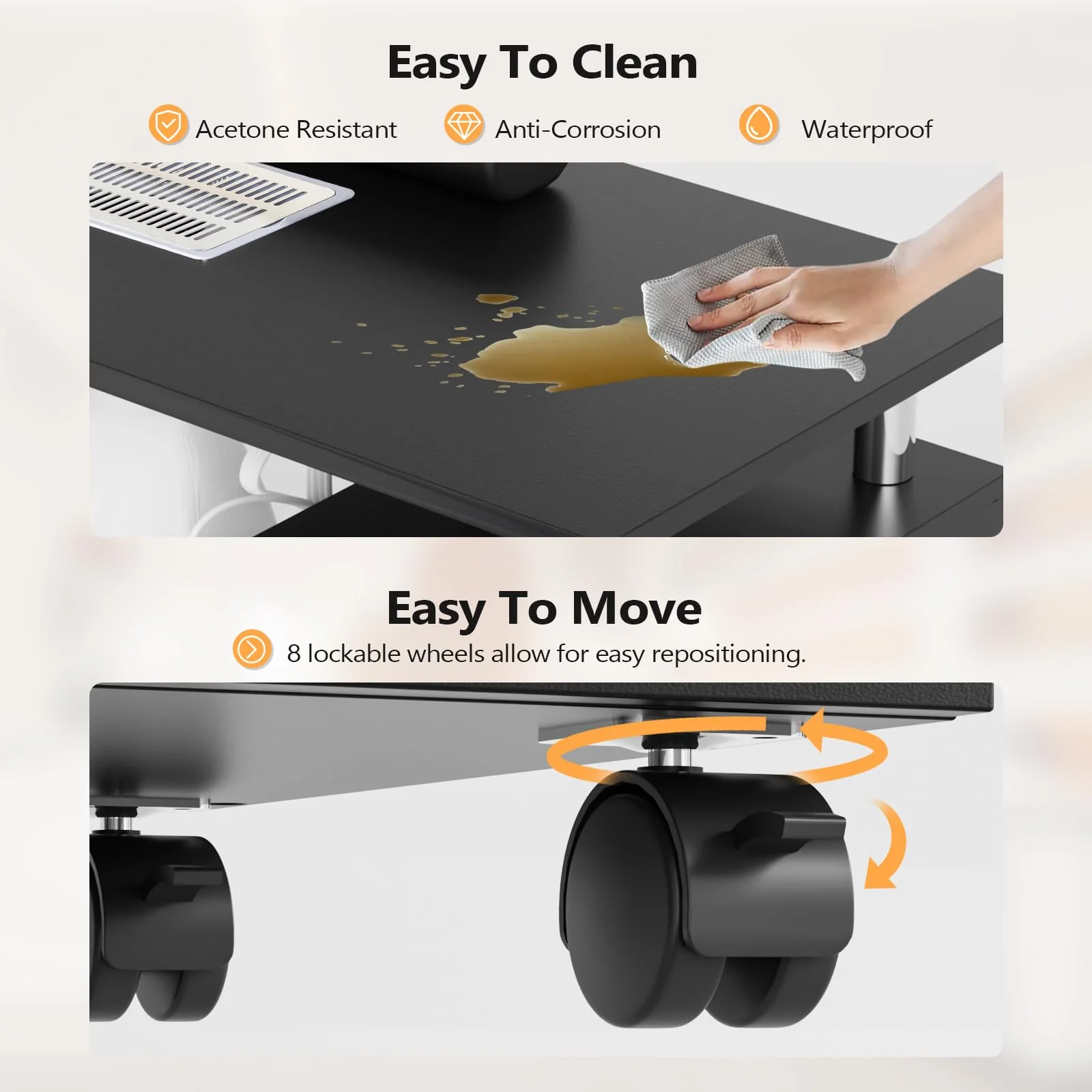 OmySalon MT-DCCH Nail Manicure Table and Chair Set w/Electric Dust Collector & Wrist Rest - Image 12