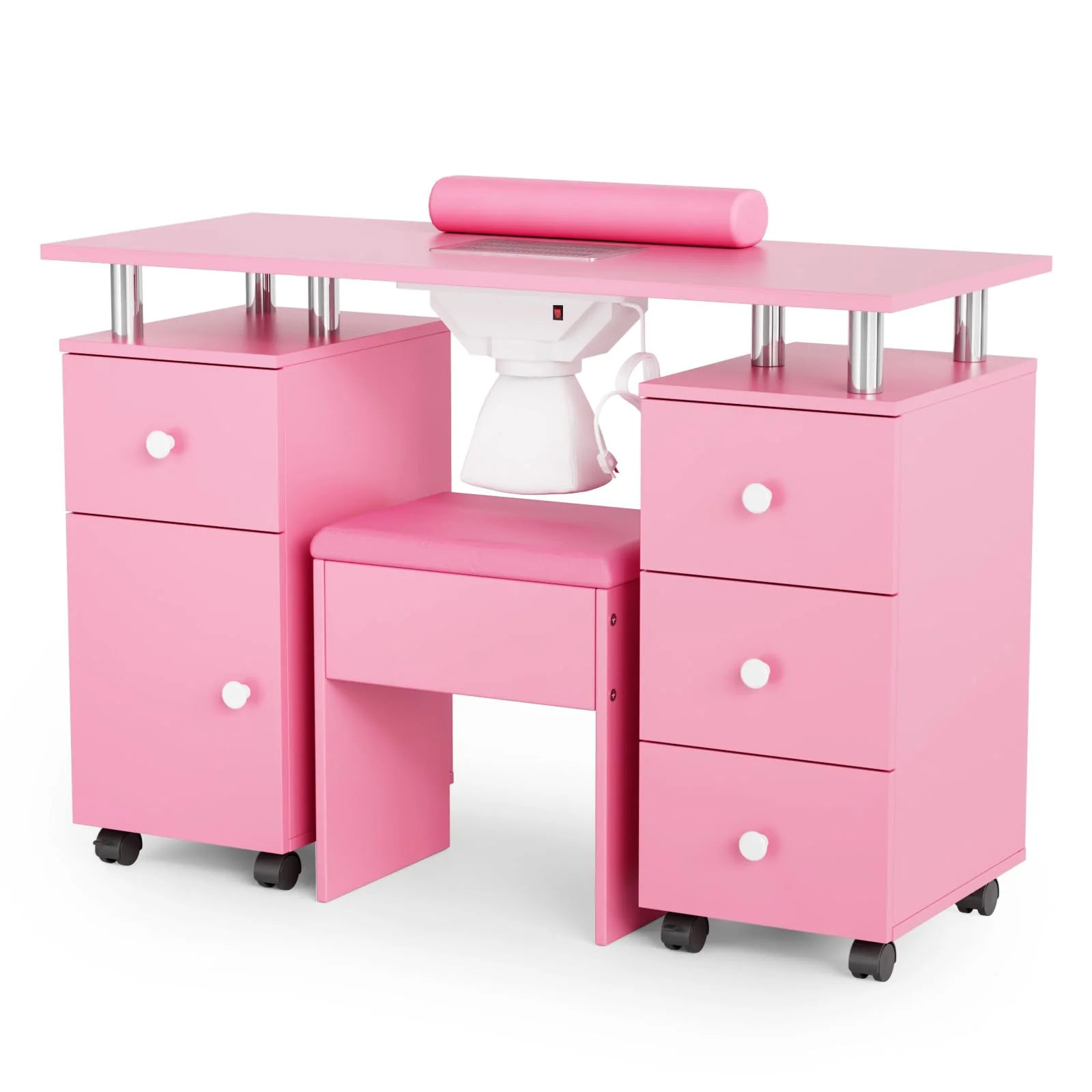 OmySalon MT-DCCH Nail Manicure Table and Chair Set w/Electric Dust Collector & Wrist Rest - Image 14