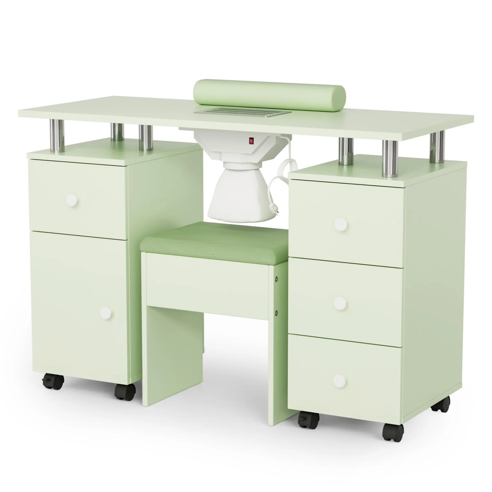 OmySalon MT-DCCH Nail Manicure Table and Chair Set w/Electric Dust Collector & Wrist Rest - Image 28