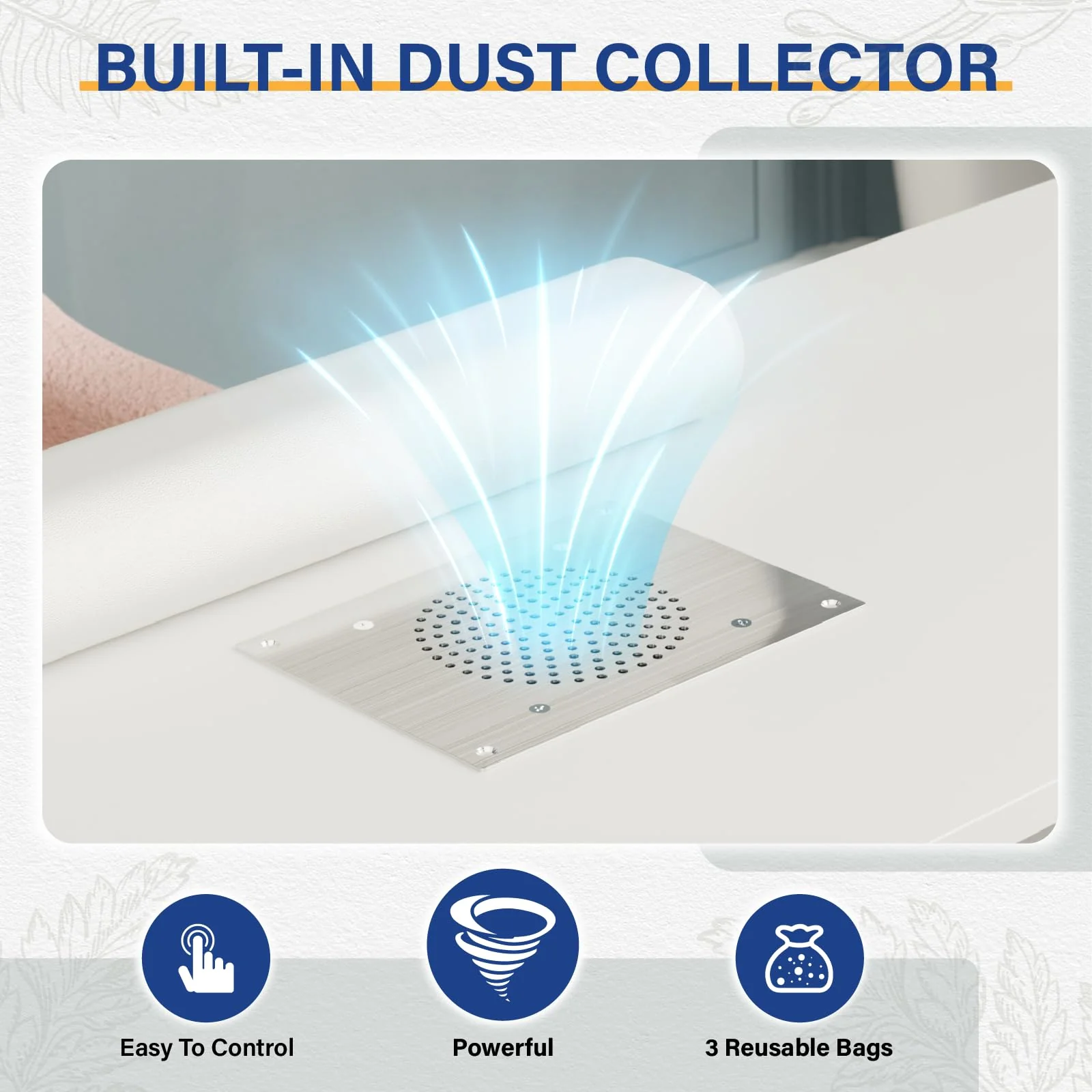 OmySalon MT-FORMED Nail Manicure Table w/Electric Dust Collector & Wrist Rest - Image 11