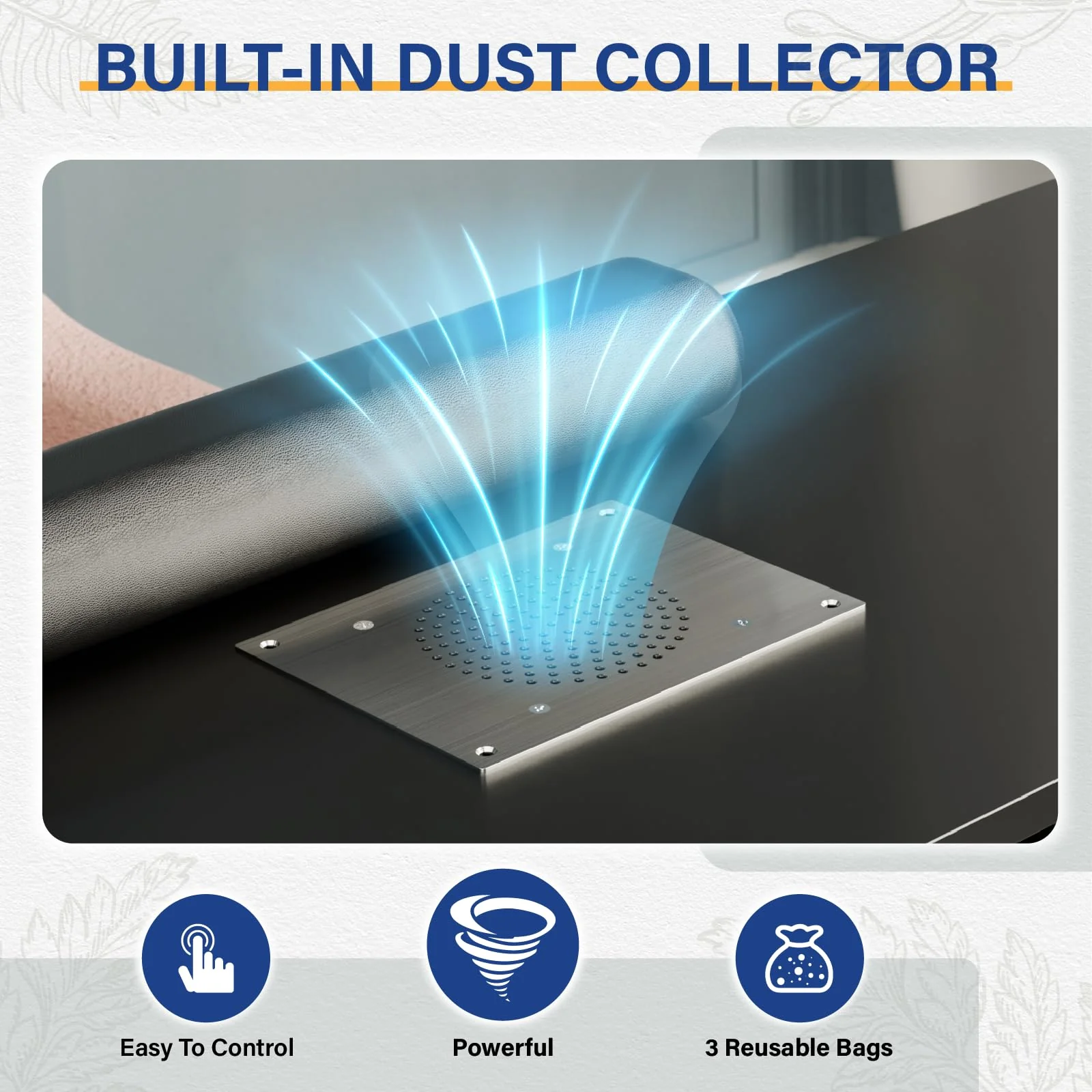 OmySalon MT-FORMED Nail Manicure Table w/Electric Dust Collector & Wrist Rest - Image 4