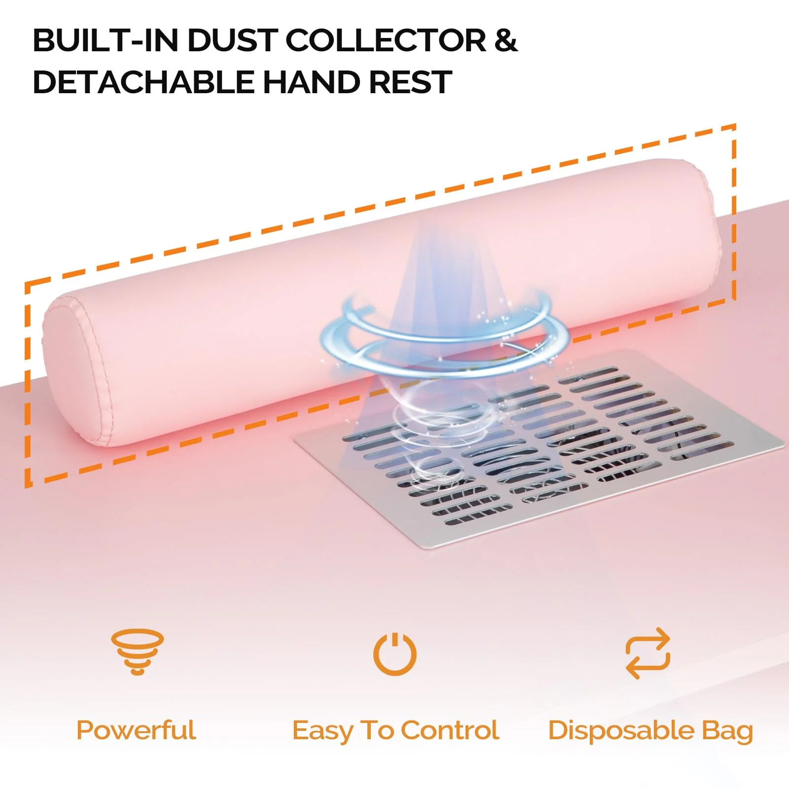 OmySalon MT-SC Nail Manicure Table w/Electric Dust Collector & Wrist Rest & Diamond Decoration - Image 32