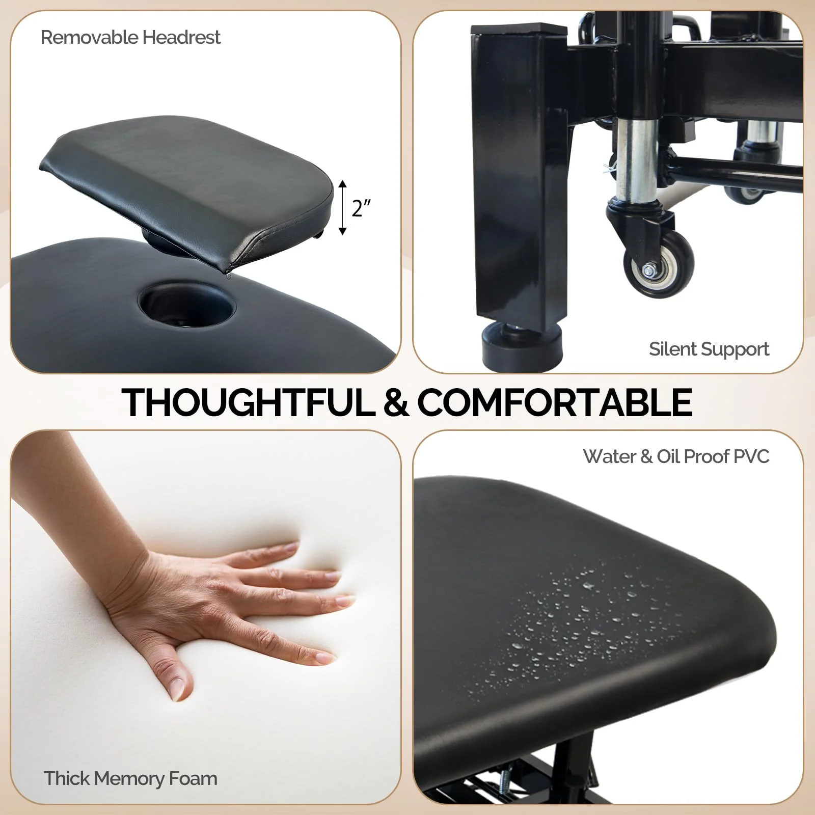 OmySalon MTB-DM 71in Heavy Duty Electric Dual-Motor Remote Control Physical Therapy Massage Table with Adjustable Height & Backrest - Image 7