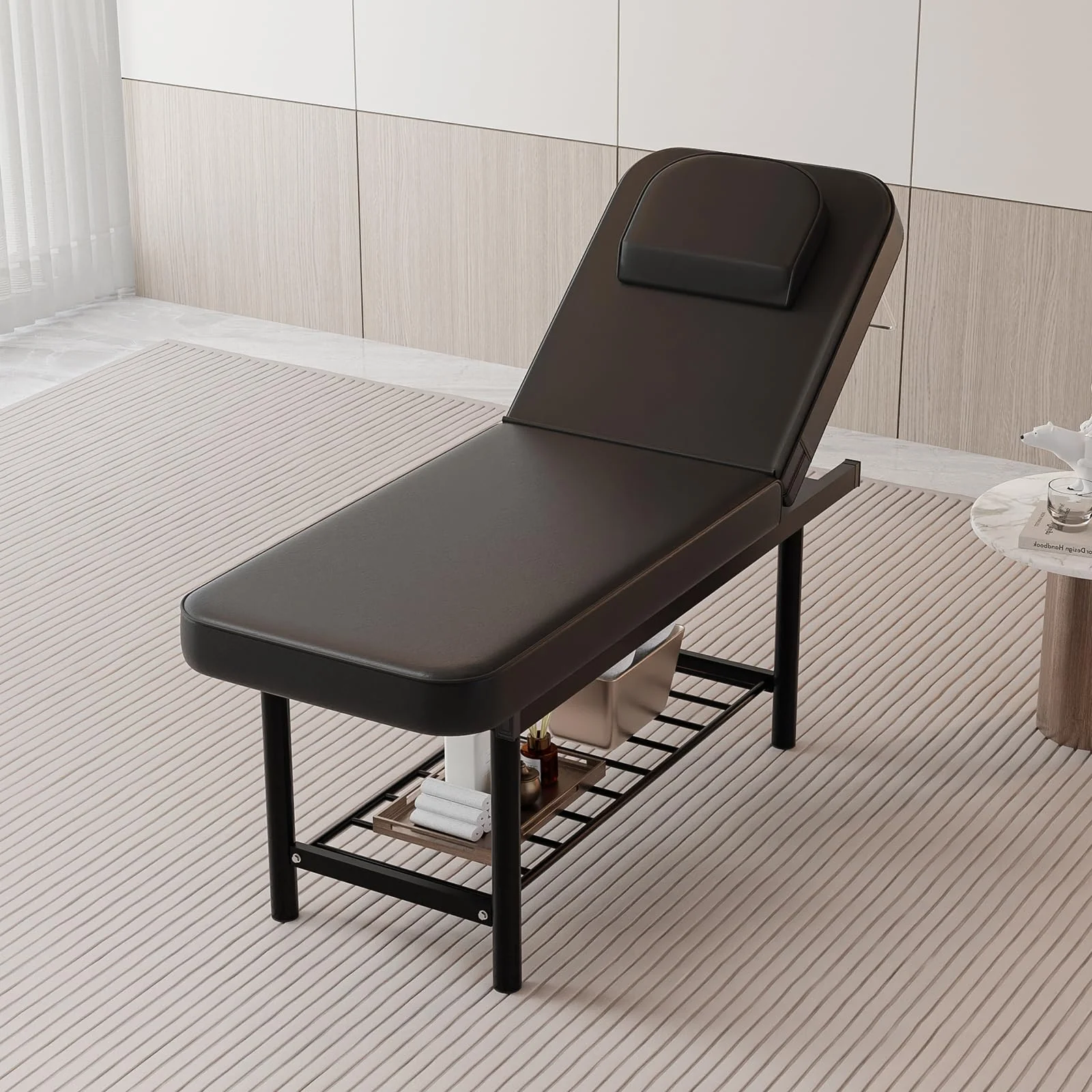 OmySalon MTB 72in Professional Stationary Physical Therapy Massage Table with Adjustable Backrest & Removable Headrest - Image 10
