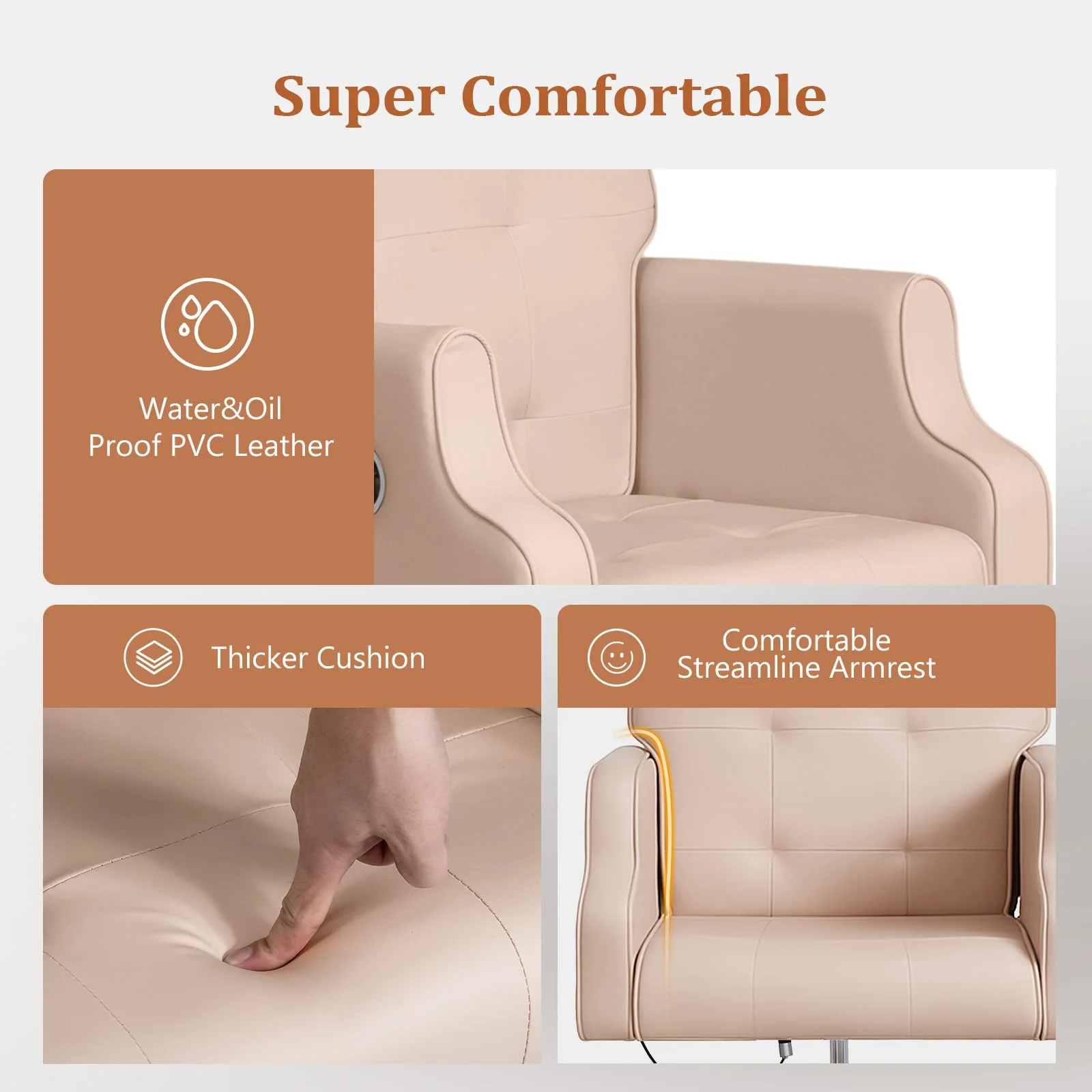 OmySalon PCM-WB 360° Rotation Hydraulic Pedicure Chair with Bubble Massage Foot Bath & Rolling Stool - Image 22