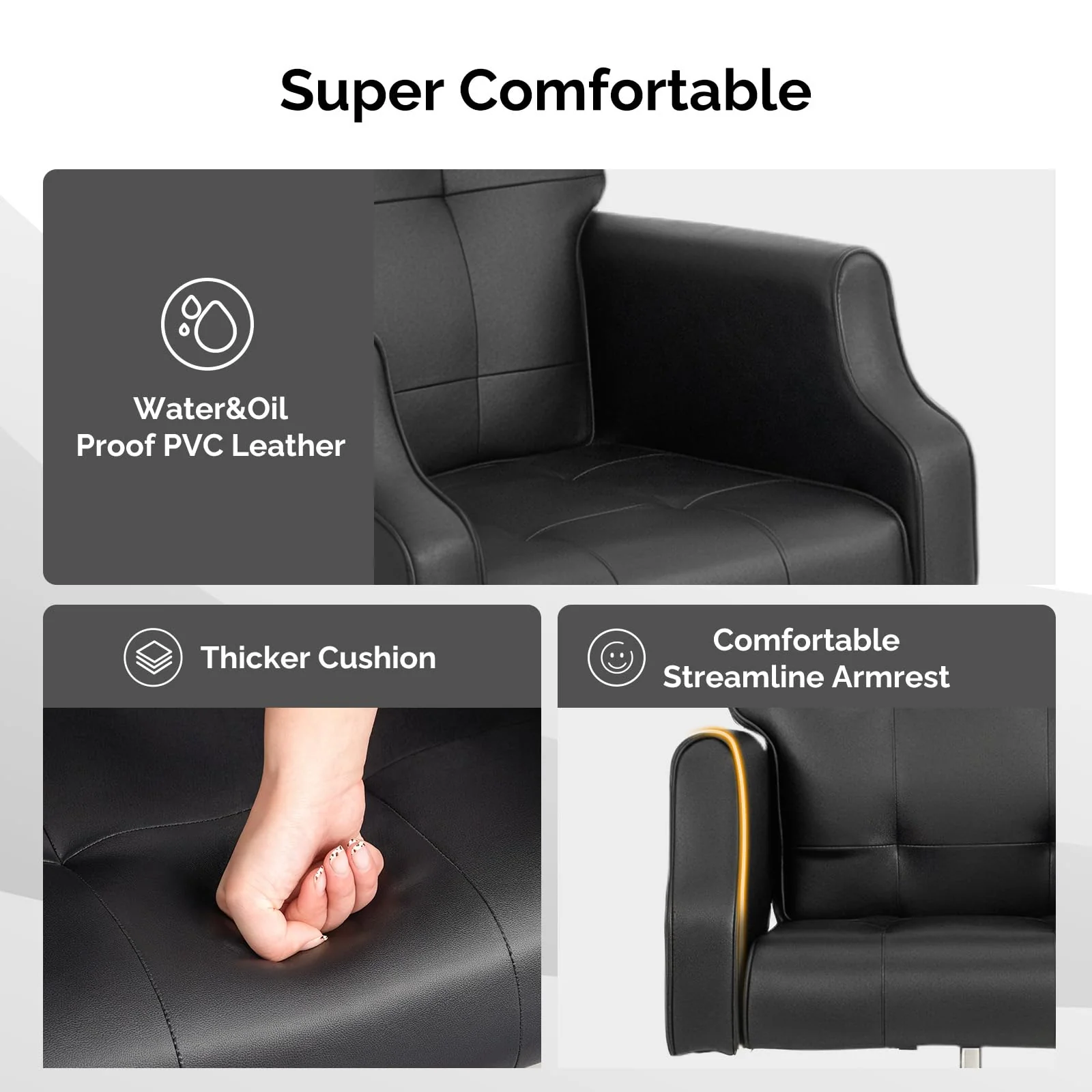 OmySalon PCM-WB 360° Rotation Hydraulic Pedicure Chair with Bubble Massage Foot Bath & Rolling Stool - Image 6