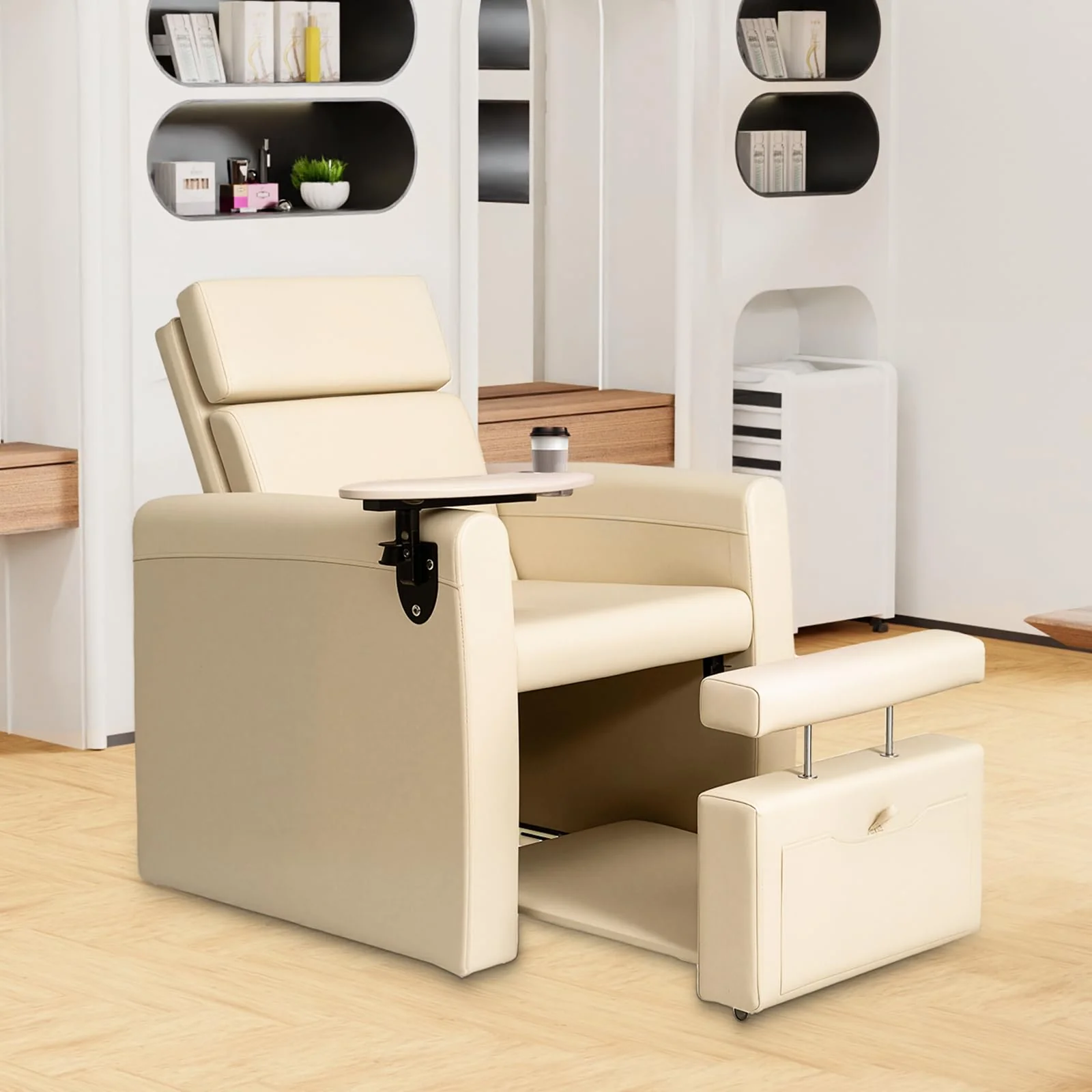 OmySalon PCE-WR Professional Full-Floor Support Electric Pedicure Chair with Adjustable Backrest & Hidden Storage Platfo - Image 11