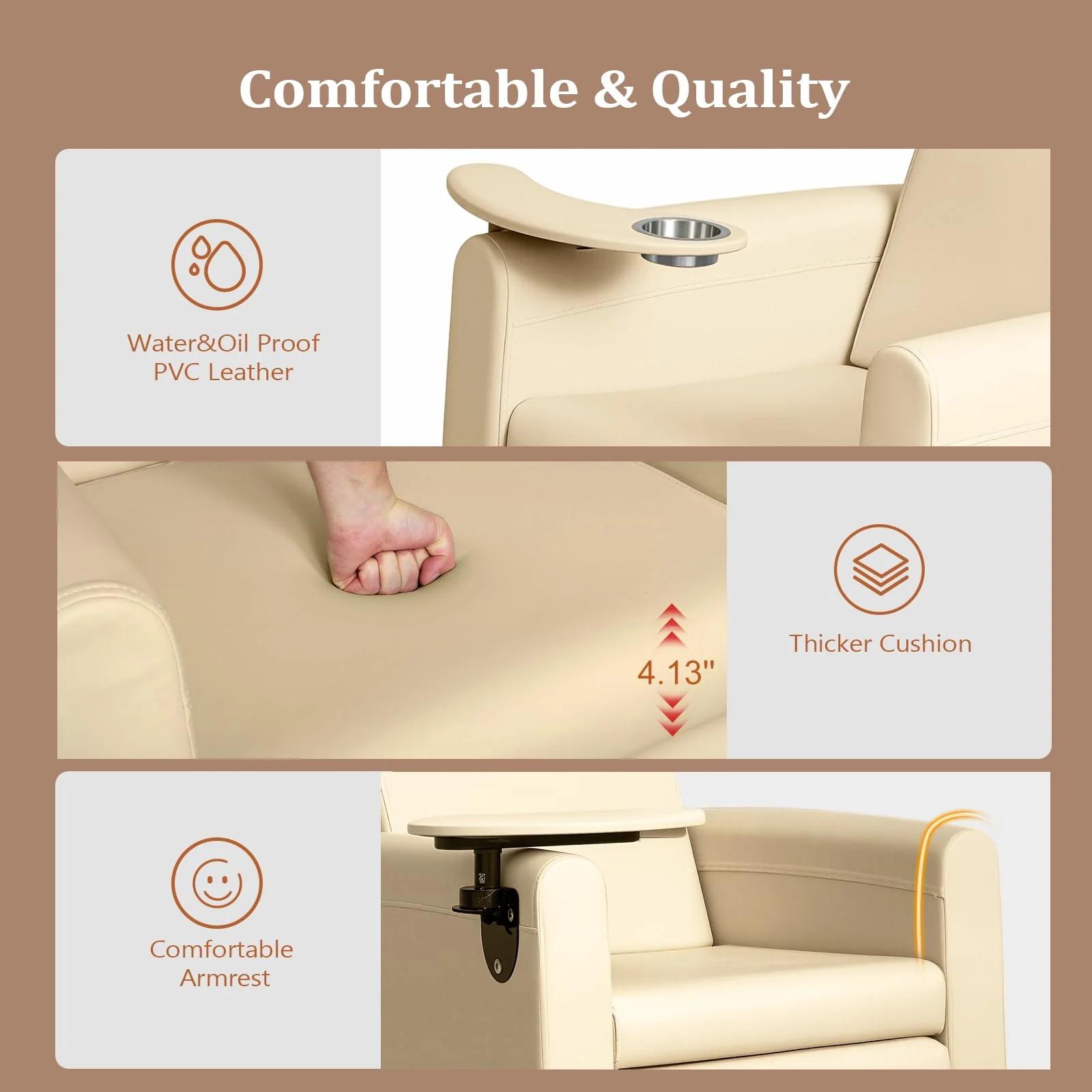 OmySalon PCE-WR Professional Full-Floor Support Electric Pedicure Chair with Adjustable Backrest & Hidden Storage Platfo - Image 14