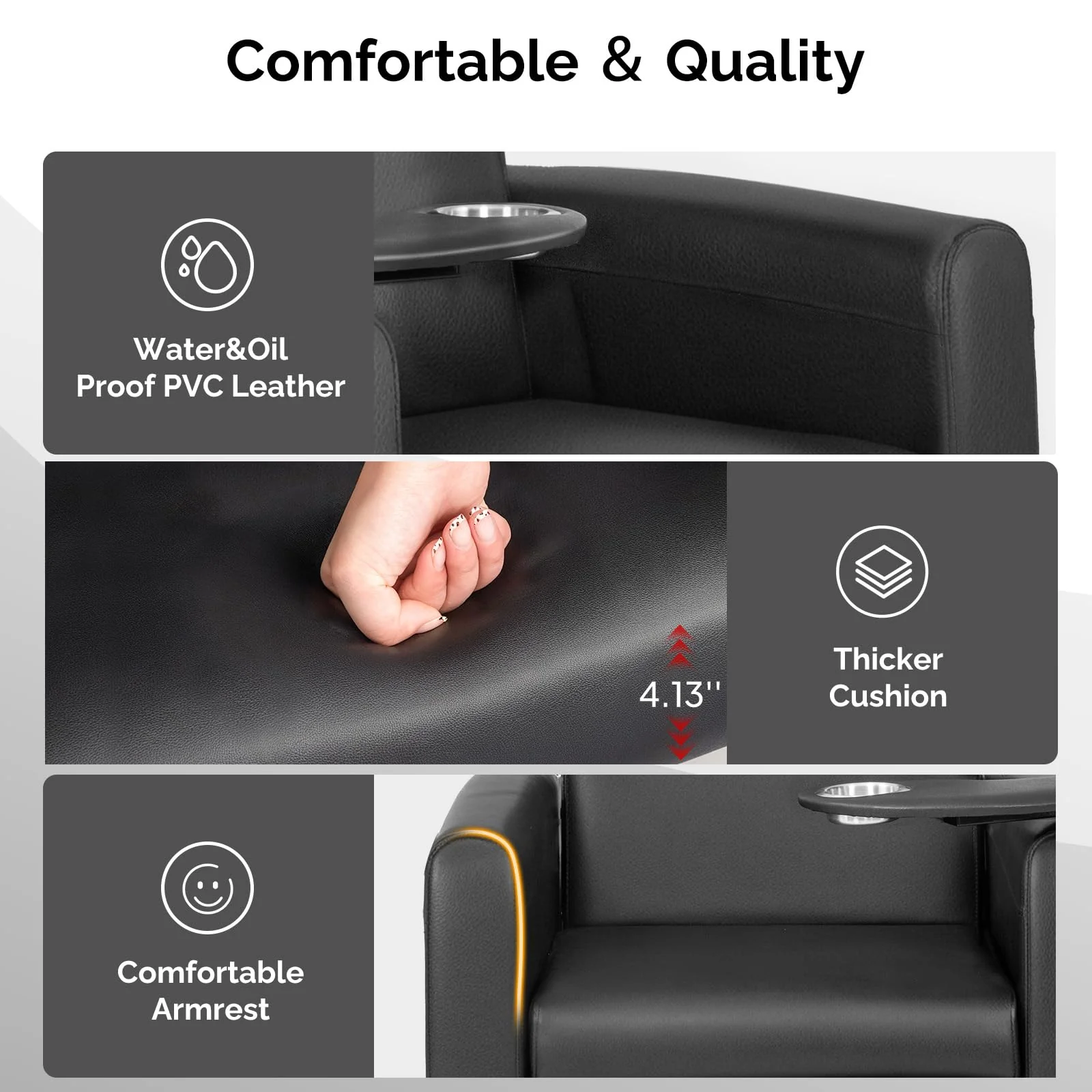 OmySalon PCE-WR Professional Full-Floor Support Electric Pedicure Chair with Adjustable Backrest & Hidden Storage Platfo - Image 5
