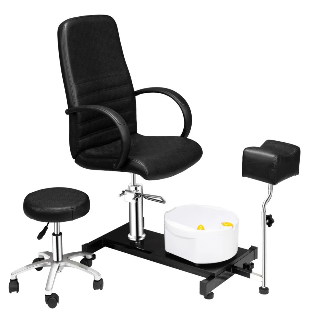 OmySalon PUS-01 Hydraulic Pedicure Chair with Adjustable Foot Rest & Bubble Massage Foot Bath & Rolling Stool - Image 10