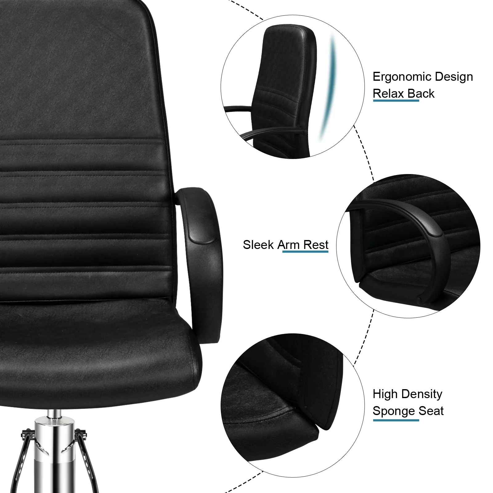 OmySalon PUS-01 Hydraulic Pedicure Chair with Adjustable Foot Rest & Bubble Massage Foot Bath & Rolling Stool - Image 12