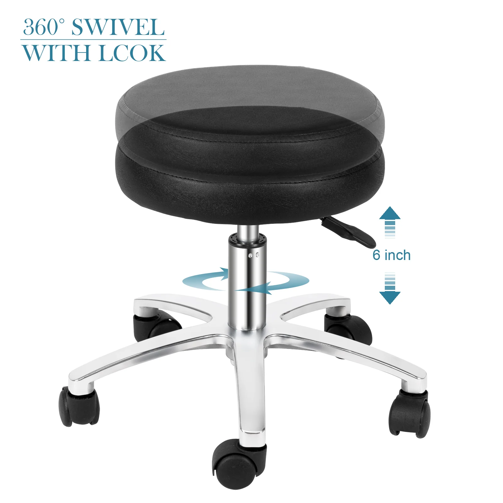 OmySalon PUS-01 Hydraulic Pedicure Chair with Adjustable Foot Rest & Bubble Massage Foot Bath & Rolling Stool - Image 17