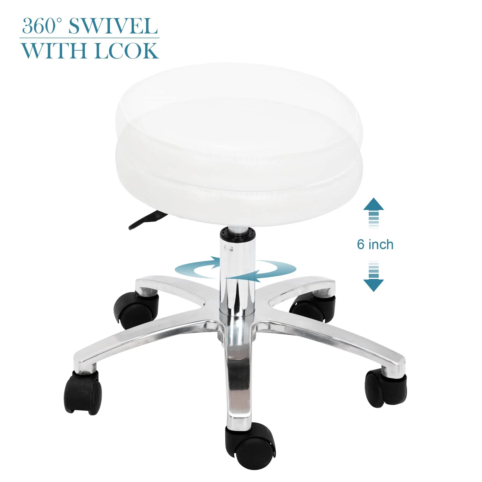 OmySalon PUS-01 Hydraulic Pedicure Chair with Adjustable Foot Rest & Bubble Massage Foot Bath & Rolling Stool - Image 8
