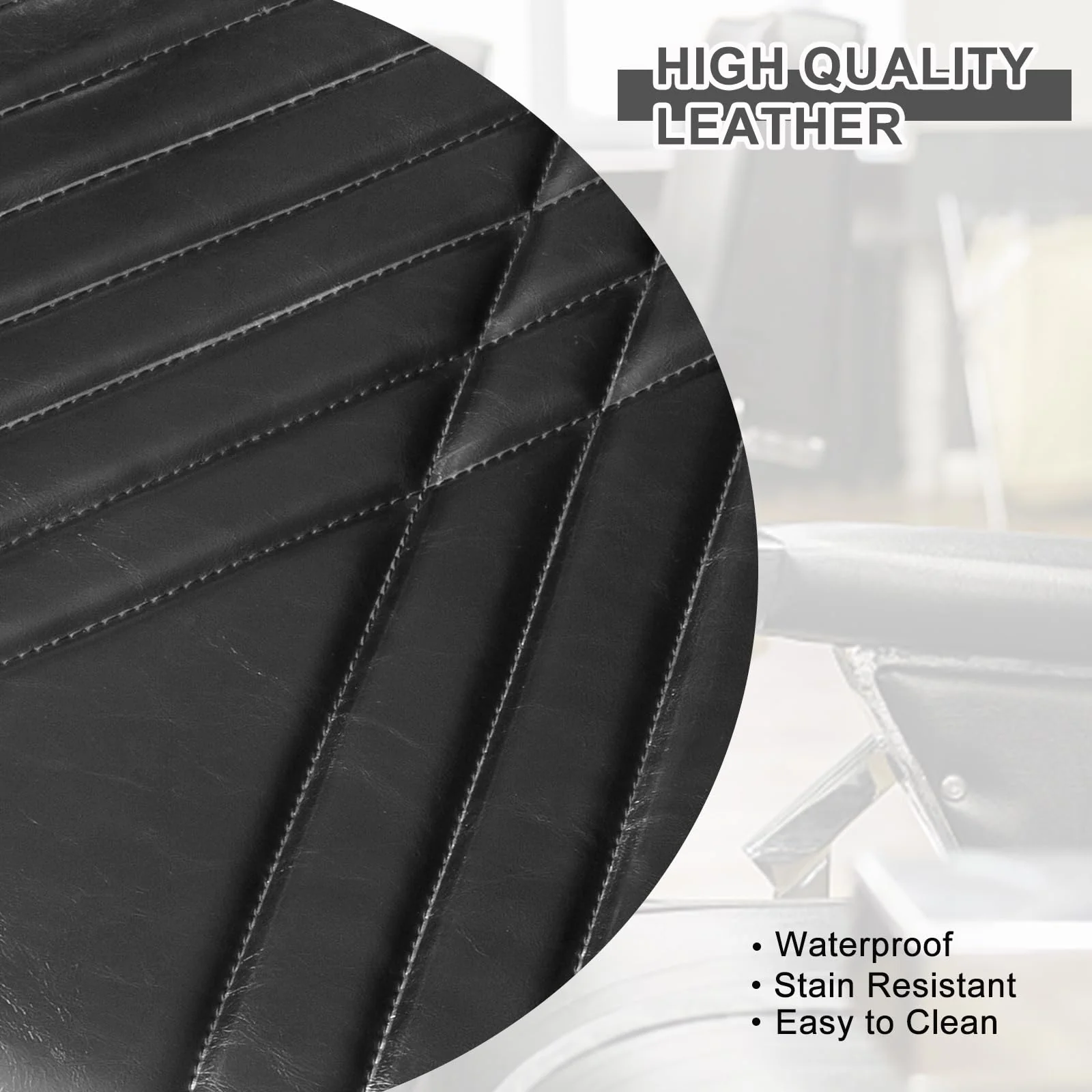 OmySalon PH699 Vintage Style Heavy Duty Hydraulic Recline Square Twill Backrest Barber Chair - Image 9