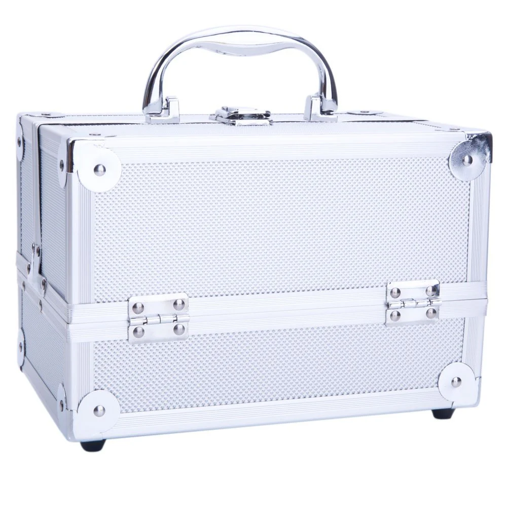OmySalon SM-2176 Portable Handle Large Storage Lockable Cosmetic Makeup Train Case with Mirror Lock - Image 13