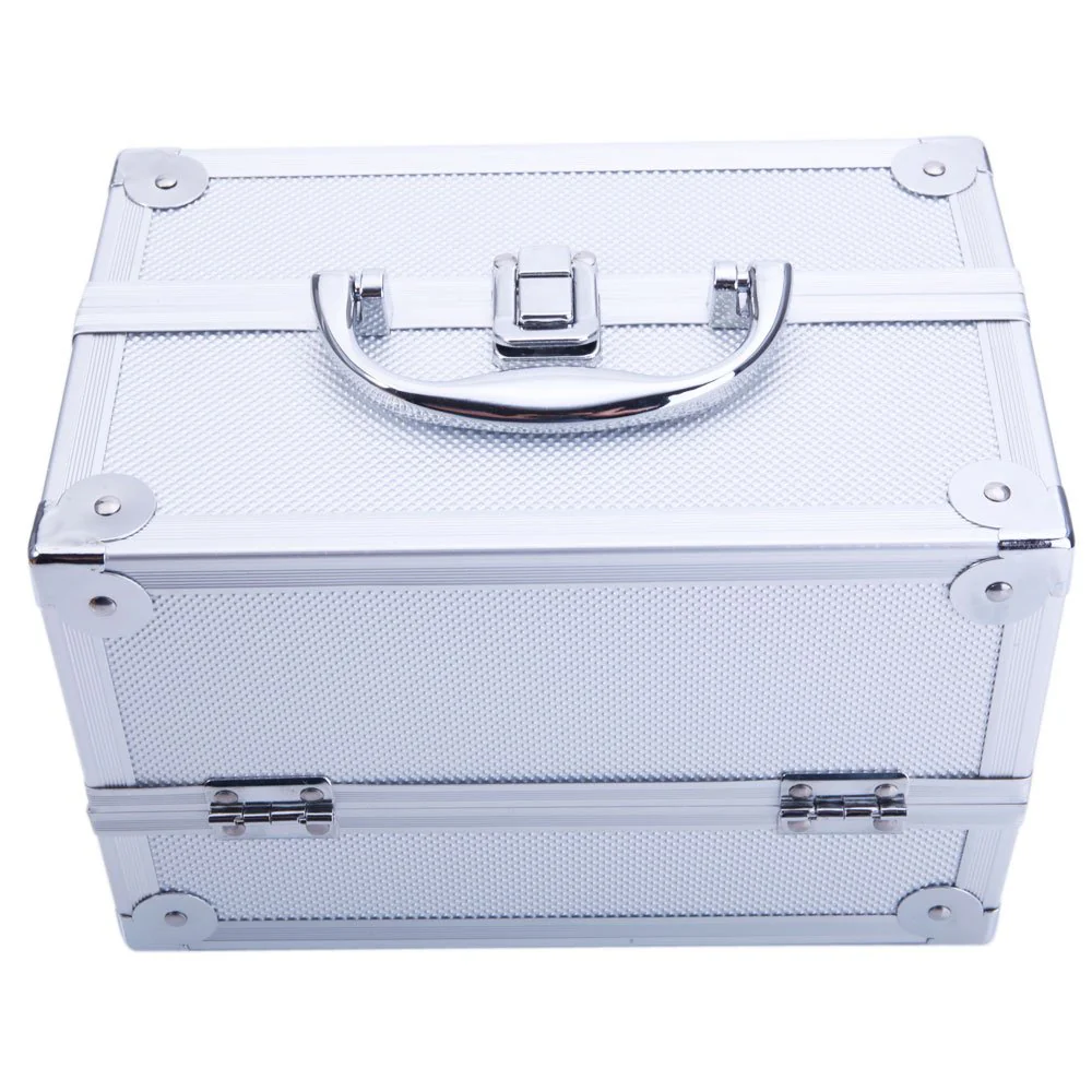 OmySalon SM-2176 Portable Handle Large Storage Lockable Cosmetic Makeup Train Case with Mirror Lock - Image 14