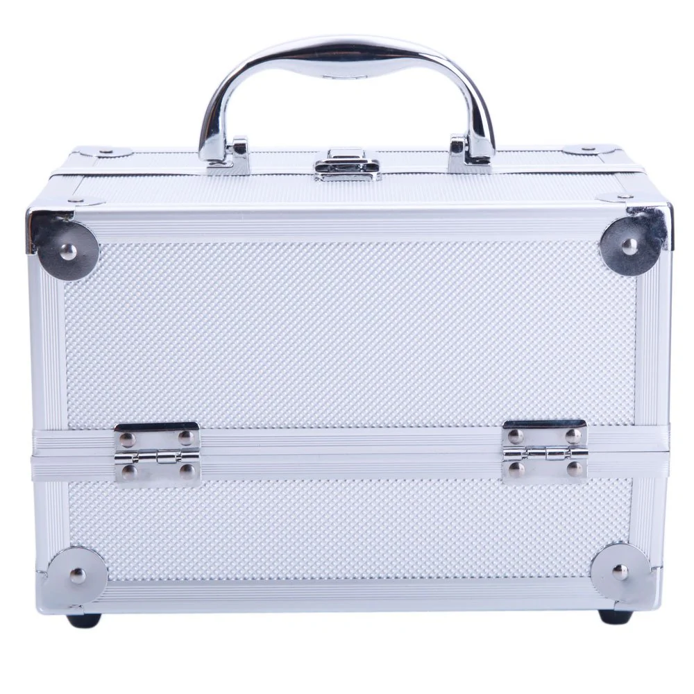 OmySalon SM-2176 Portable Handle Large Storage Lockable Cosmetic Makeup Train Case with Mirror Lock - Image 8