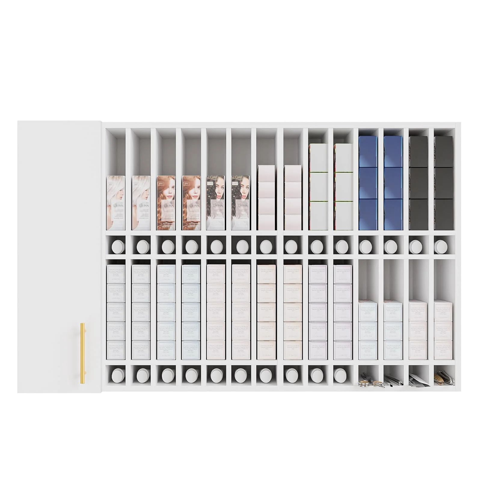 OmySalon HCRW Professional Wall Mounted Hair Color Organizer Rack Cabinet with Adjustable Shelves - Image 10