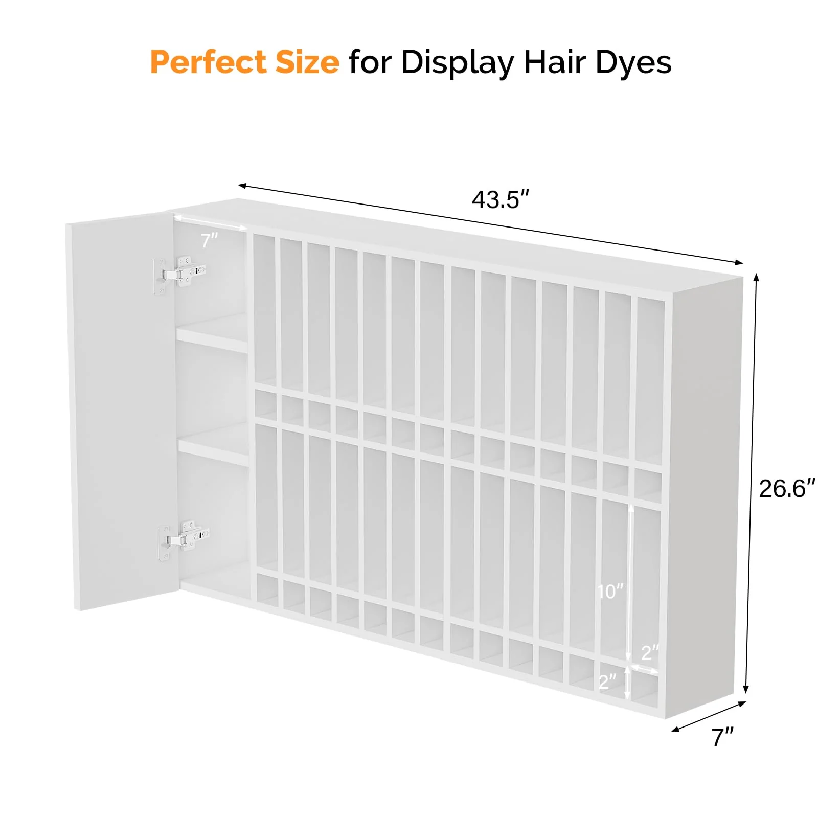 OmySalon HCRW Professional Wall Mounted Hair Color Organizer Rack Cabinet with Adjustable Shelves - Image 11