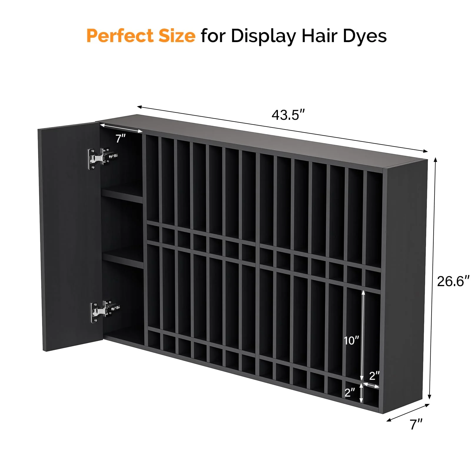 OmySalon HCRW Professional Wall Mounted Hair Color Organizer Rack Cabinet with Adjustable Shelves - Image 3