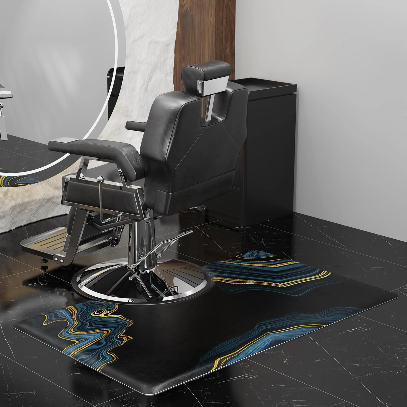 OmySalon Rectangle Salon Anti Fatigue Mat for Round Base Hair Stylist - Image 11