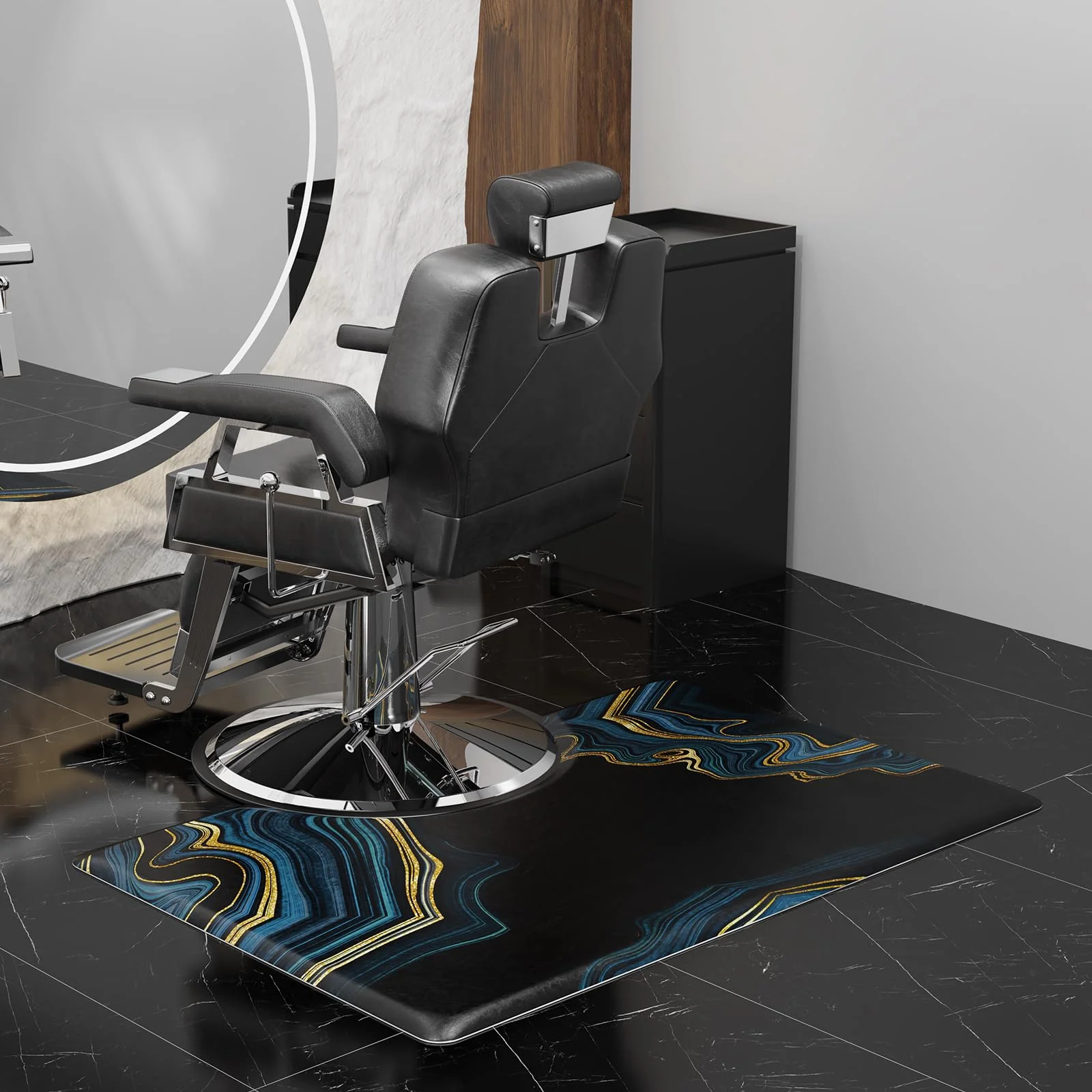 OmySalon Rectangle Salon Anti Fatigue Mat for Round Base Hair Stylist - Image 2