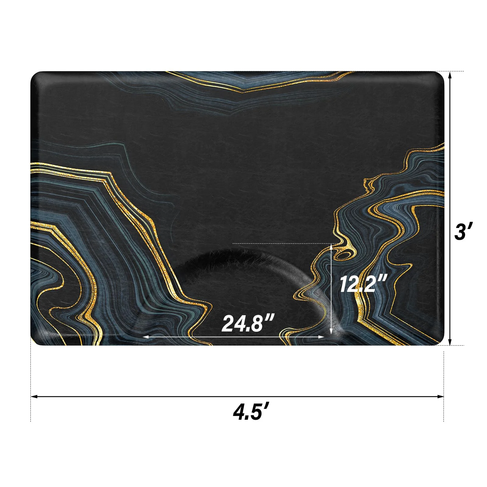 OmySalon Rectangle Salon Anti Fatigue Mat for Round Base Hair Stylist - Image 3