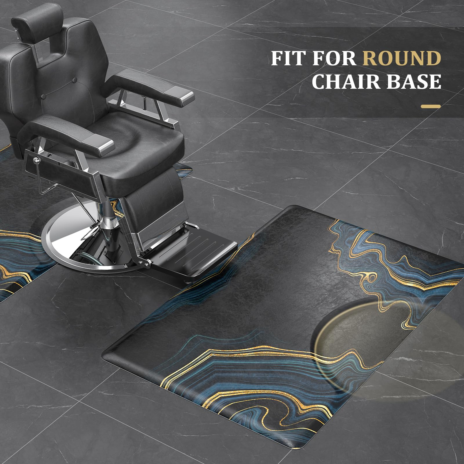 OmySalon Rectangle Salon Anti Fatigue Mat for Round Base Hair Stylist - Image 4