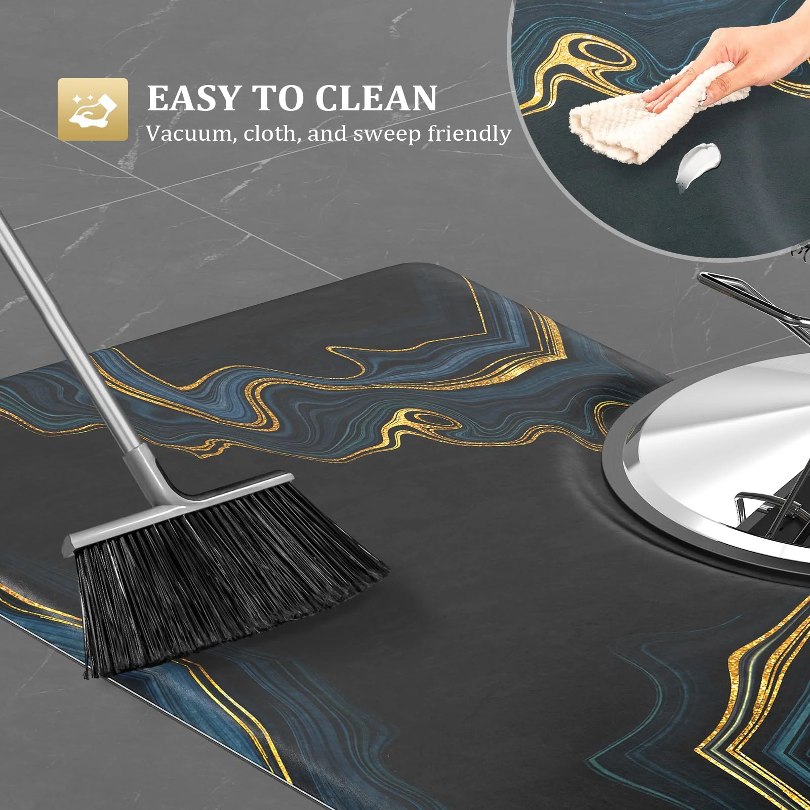 OmySalon Rectangle Salon Anti Fatigue Mat for Round Base Hair Stylist - Image 7