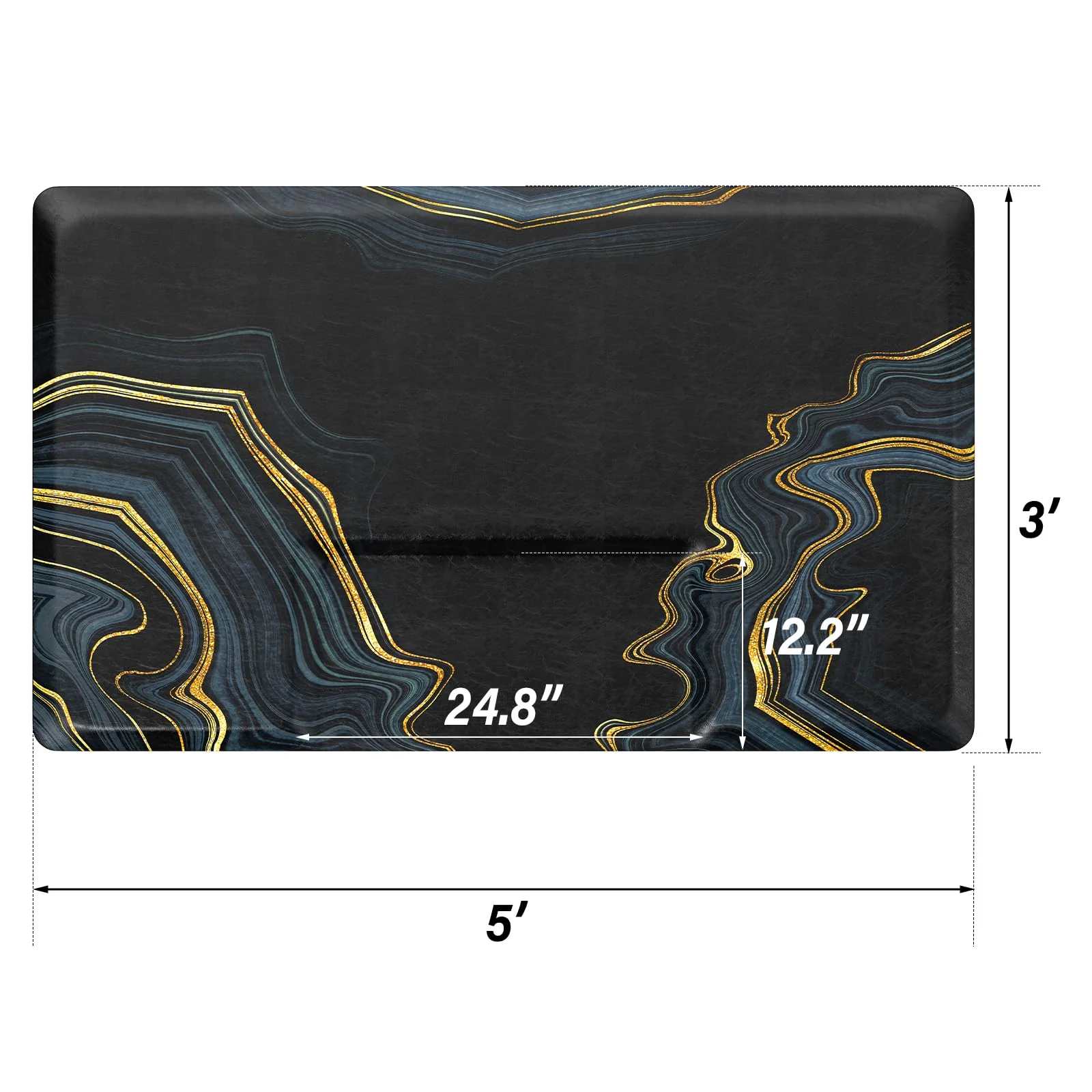 OmySalon 3'x5' Rectangle Salon Anti Fatigue Mat with Square Cutout 3/4" Thick - Image 3