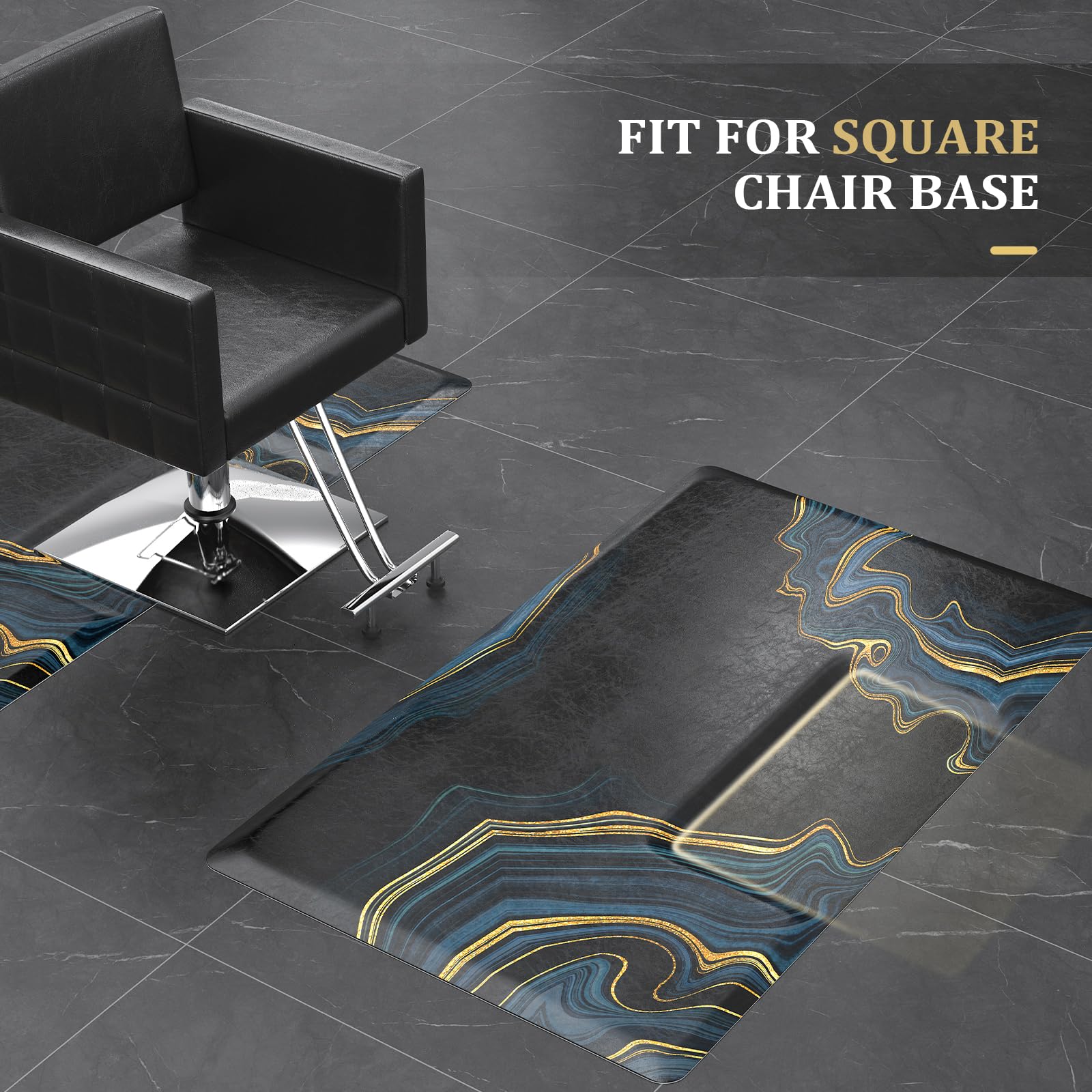 OmySalon 3'x5' Rectangle Salon Anti Fatigue Mat with Square Cutout 3/4" Thick - Image 4