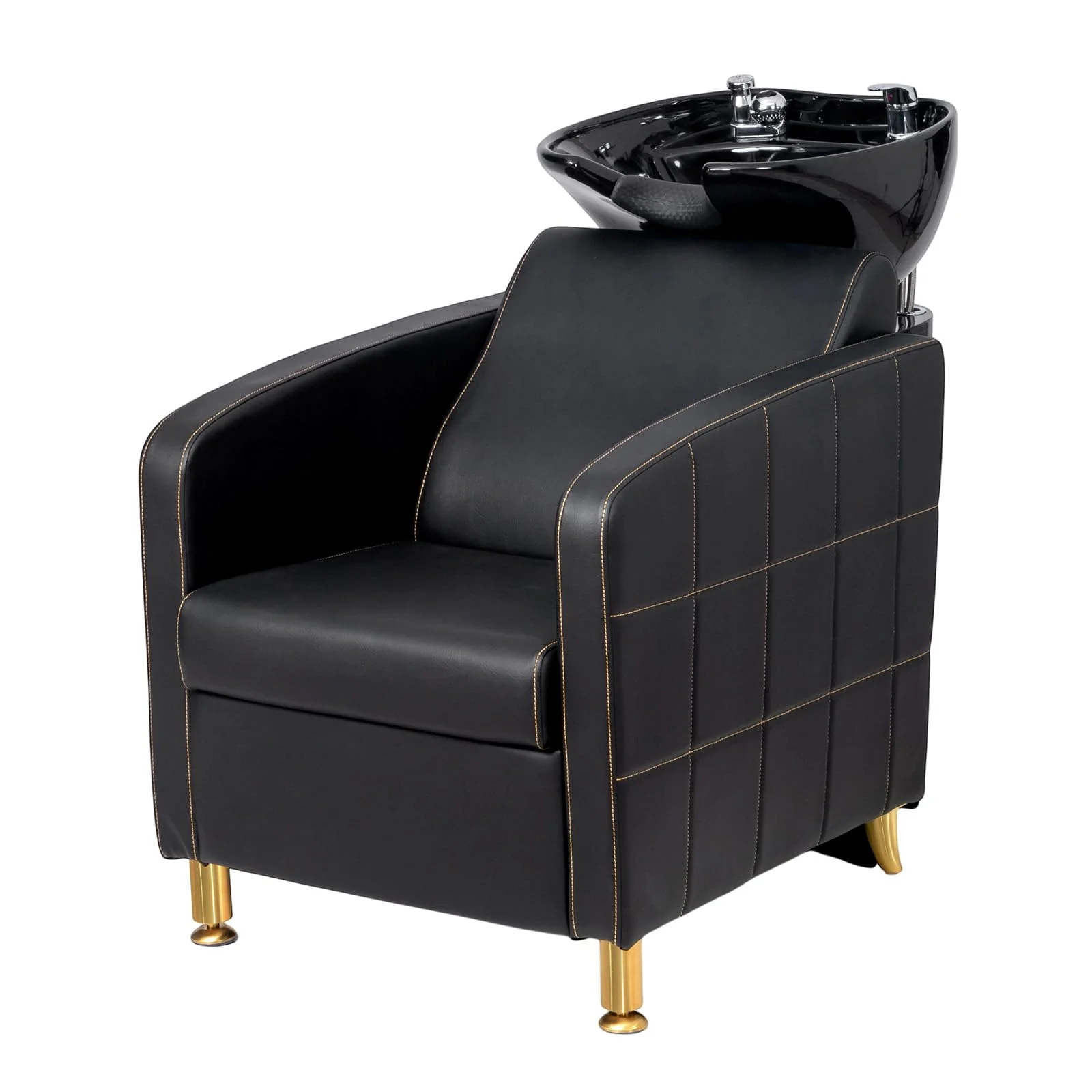 OmySalon BU1401 Salon Shampoo Bowl and Chair Backwash Unit with Extra Wide Seat & Porcelain Hair Washing Sink - Image 17