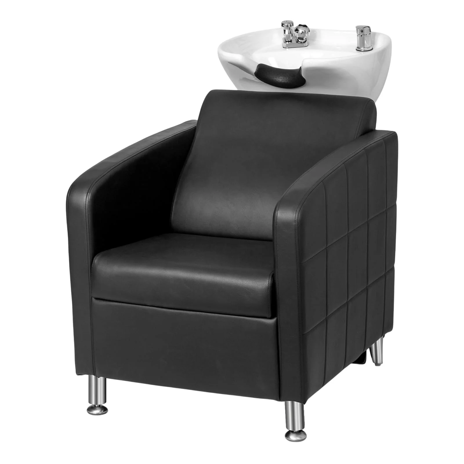 OmySalon BU1401 Salon Shampoo Bowl and Chair Backwash Unit with Extra Wide Seat & Porcelain Hair Washing Sink - Image 25