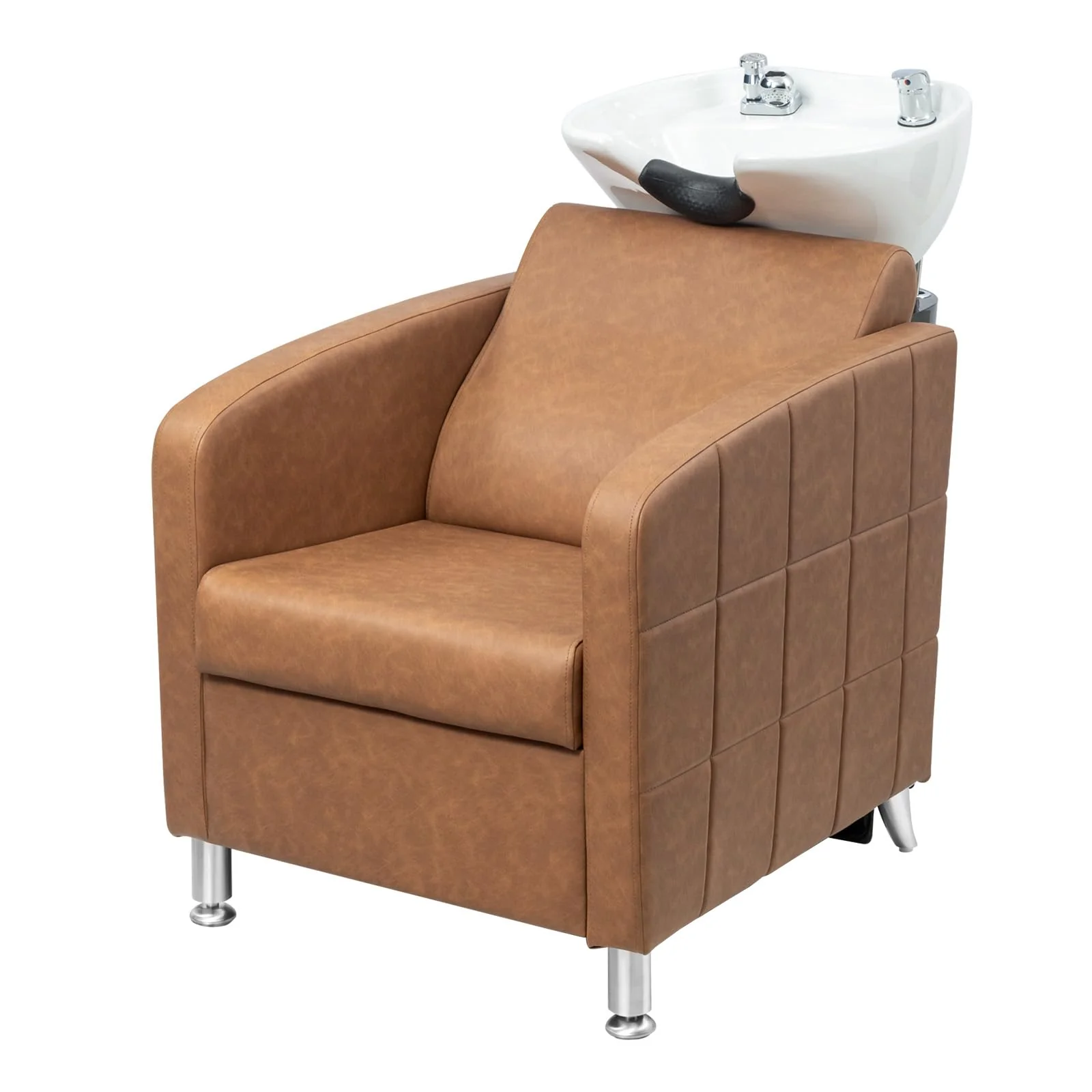 OmySalon BU1401 Salon Shampoo Bowl and Chair Backwash Unit with Extra Wide Seat & Porcelain Hair Washing Sink - Image 33