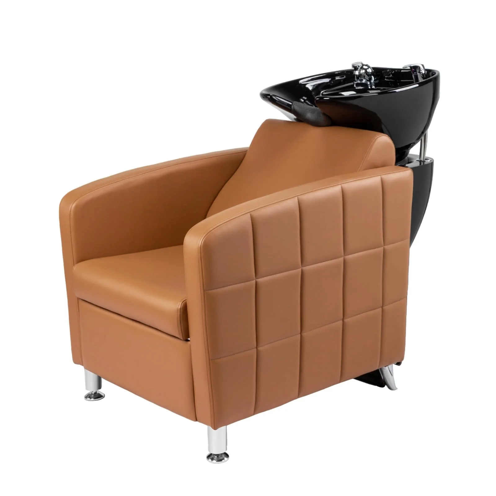 OmySalon BU1401 Salon Shampoo Bowl and Chair Backwash Unit with Extra Wide Seat & Porcelain Hair Washing Sink - Image 9