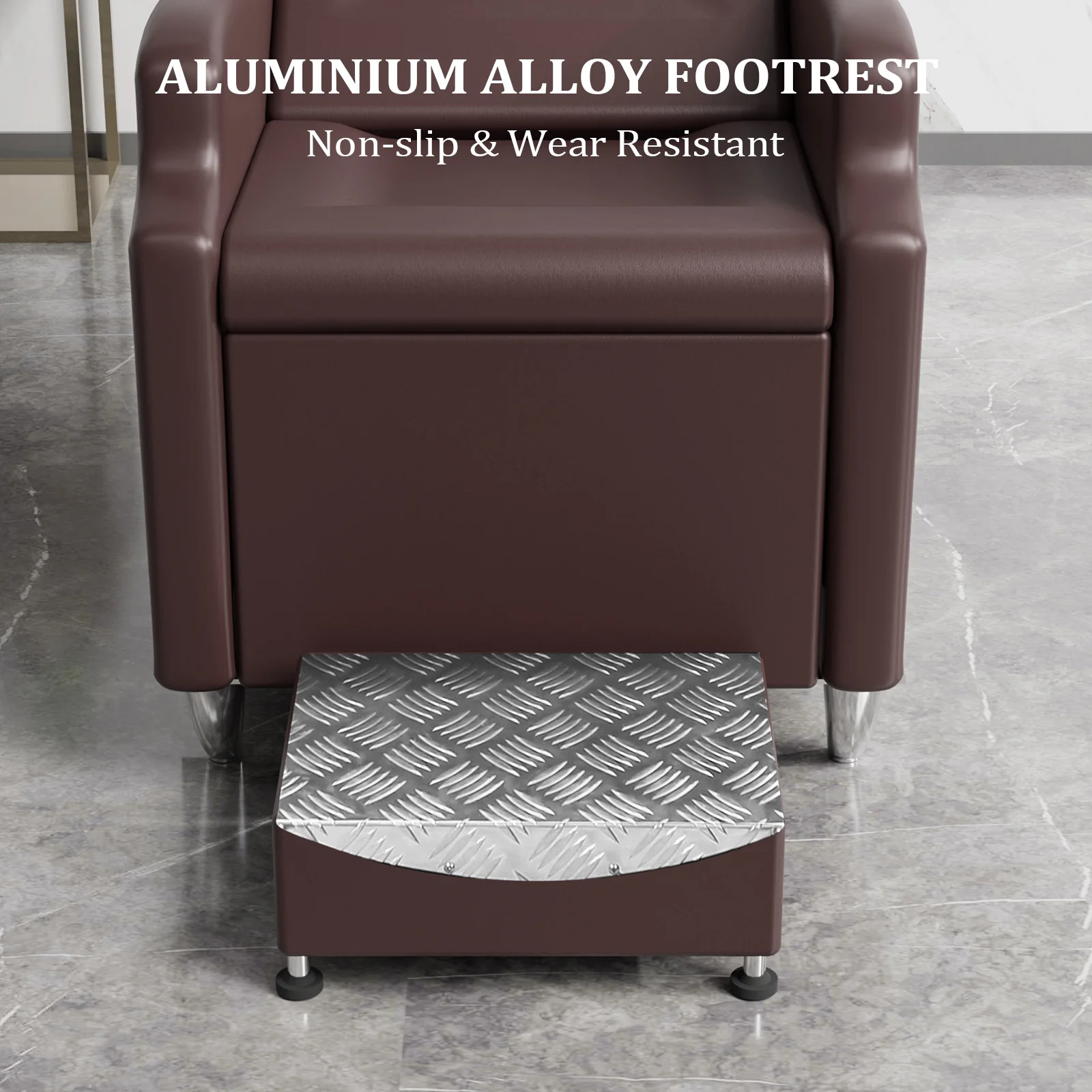 OmySalon BU1301 Salon Shampoo Bowl and Chair Backwash Unit with Extra Large Ceramic Bowl & Freestanding Ottoman - Image 15
