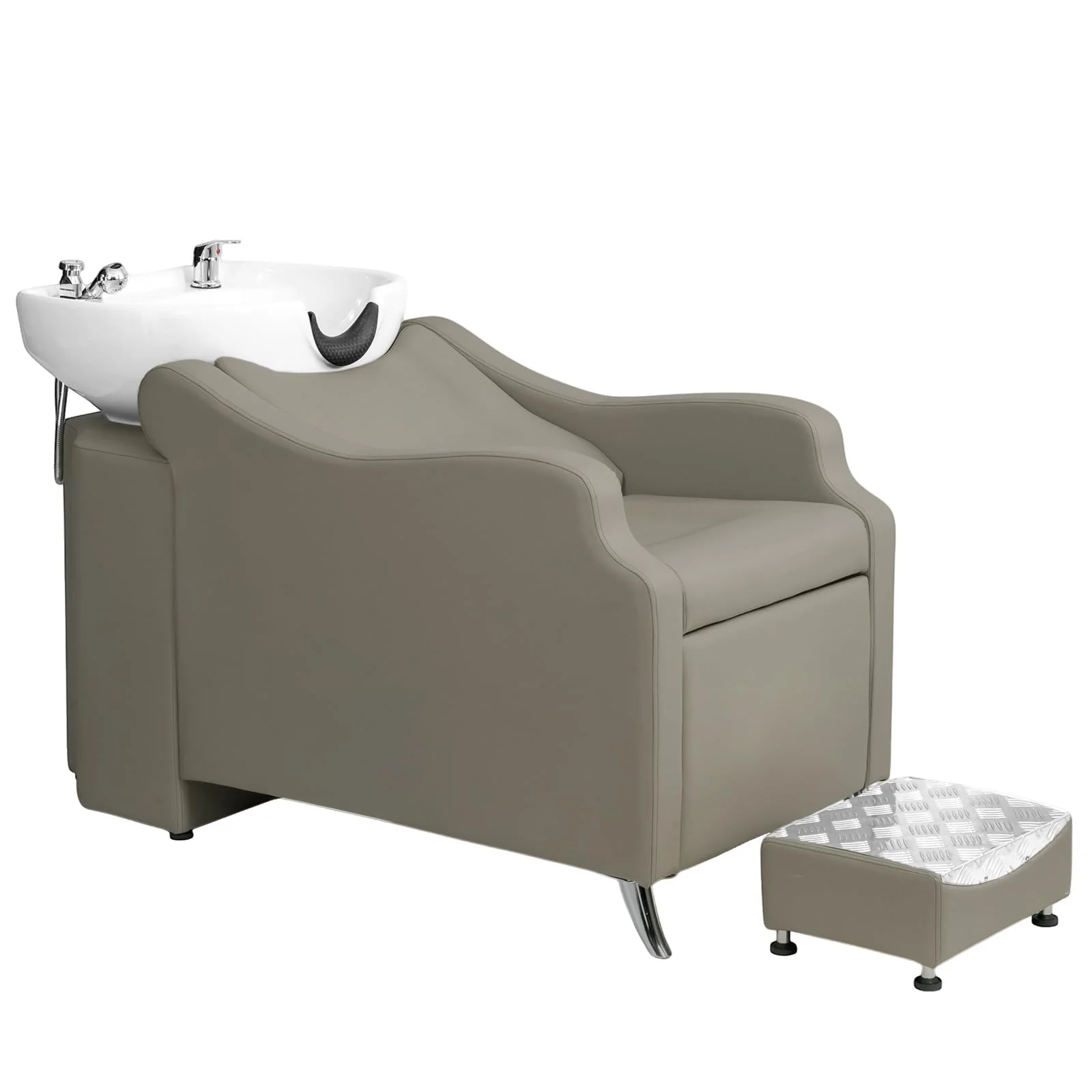 OmySalon BU1301 Salon Shampoo Bowl and Chair Backwash Unit with Extra Large Ceramic Bowl & Freestanding Ottoman - Image 36