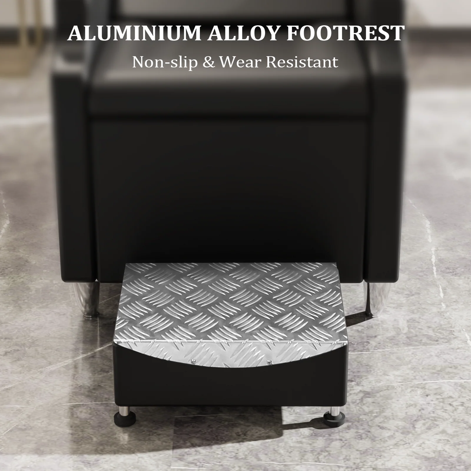 OmySalon BU1301 Salon Shampoo Bowl and Chair Backwash Unit with Extra Large Ceramic Bowl & Freestanding Ottoman - Image 6