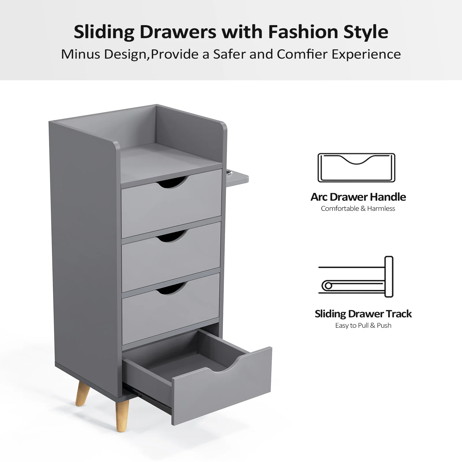 OmySalon HSC-16 4-Layer Salon Styling Storage Station w/4 Drawers 2 Hair Dryer Holders & Raised Table Legs - Image 13