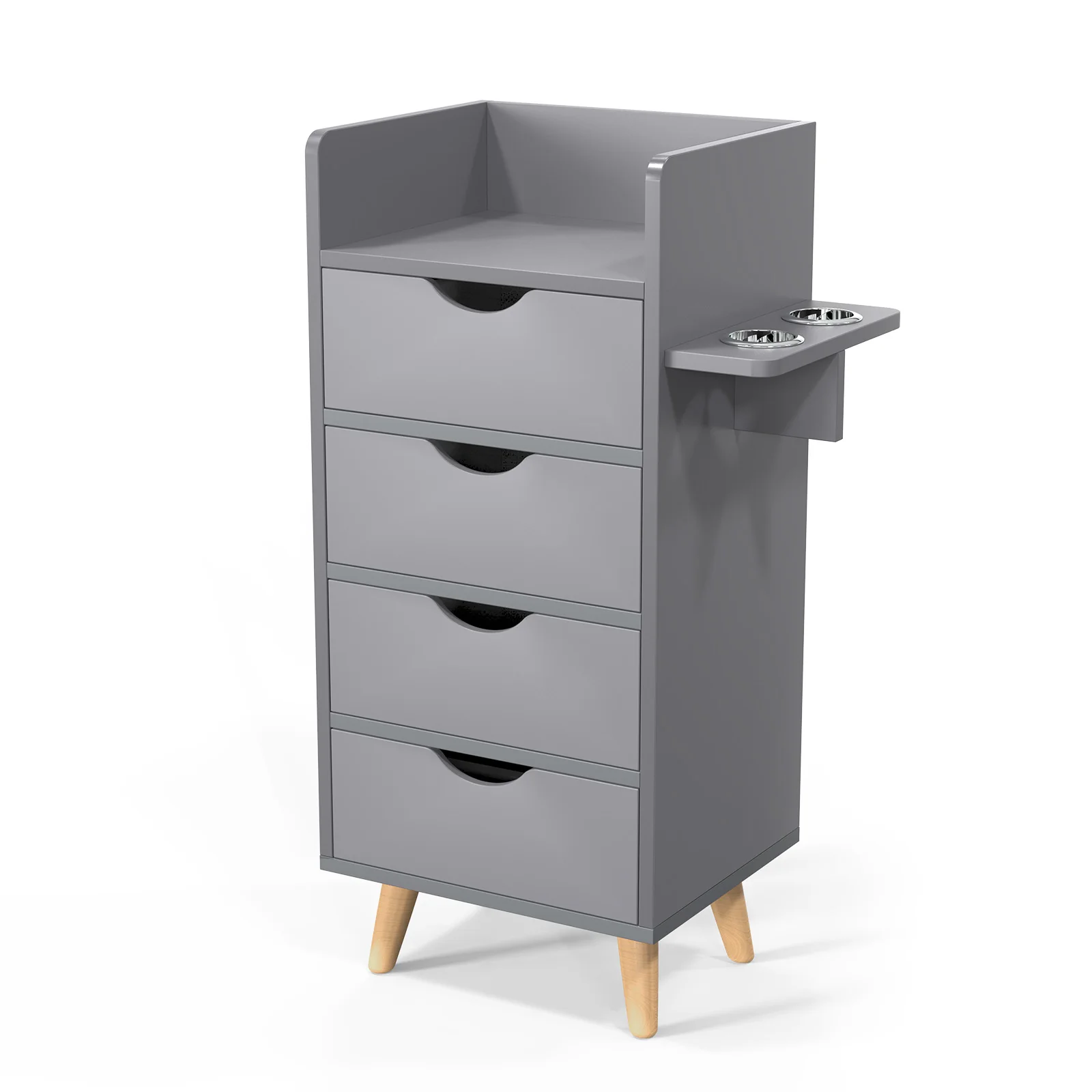 OmySalon HSC-16 4-Layer Salon Styling Storage Station w/4 Drawers 2 Hair Dryer Holders & Raised Table Legs - Image 9