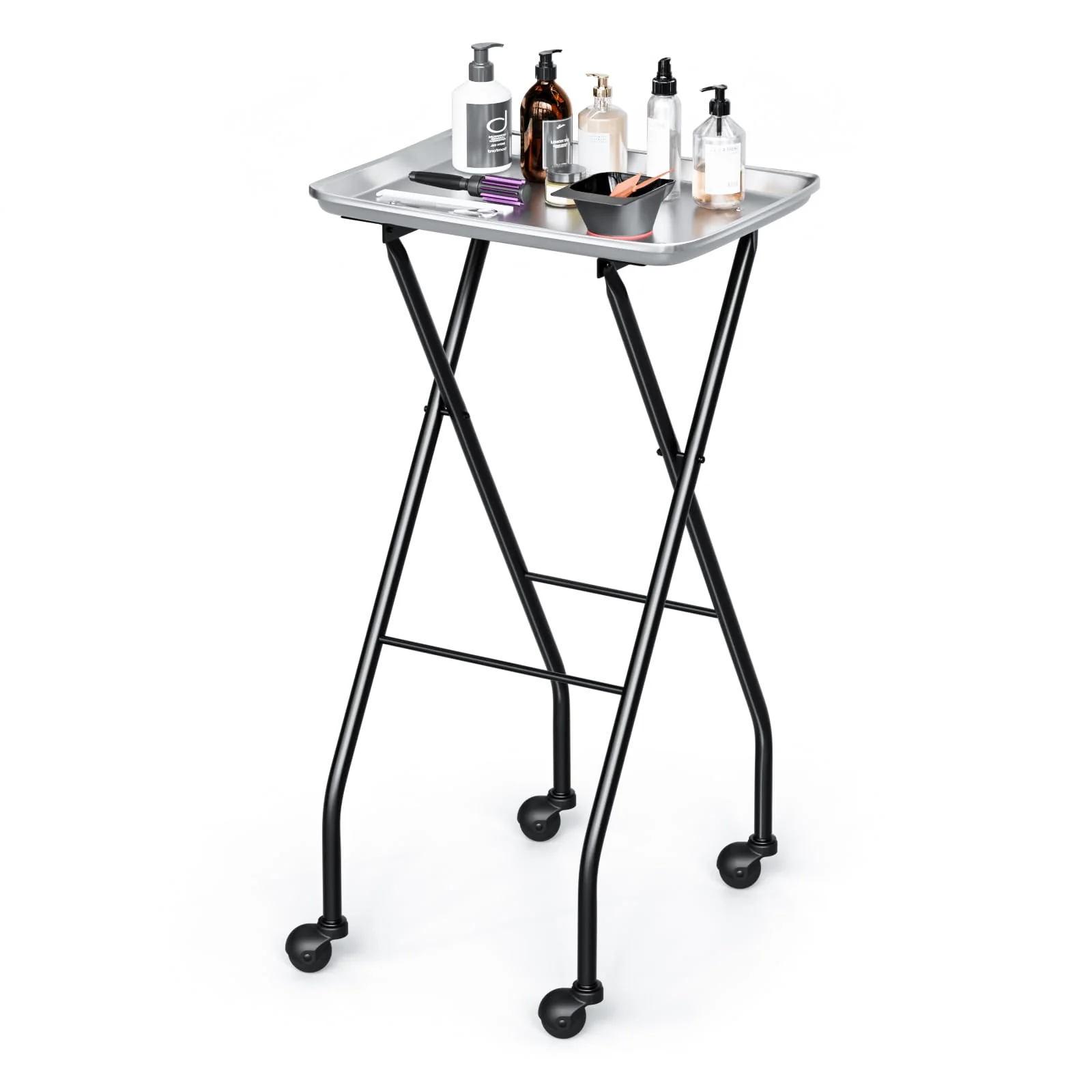 OmySalon ST1401 Foldable Rolling Salon Tray Trolley Cart on Wheels - Image 12