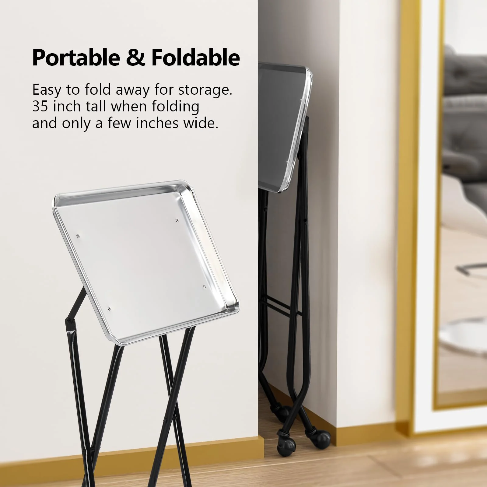 OmySalon ST1401 Foldable Rolling Salon Tray Trolley Cart on Wheels - Image 14