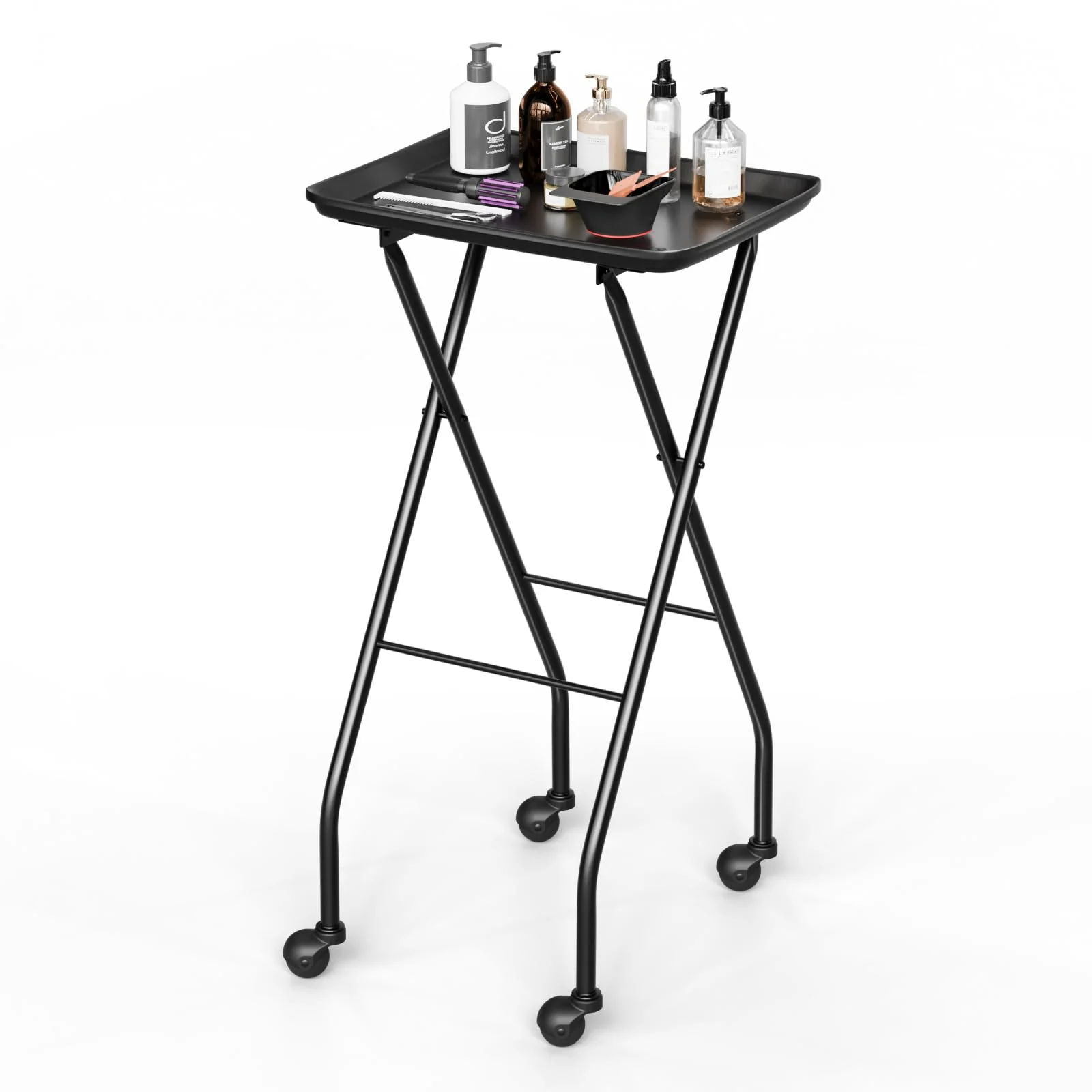 OmySalon ST1401 Foldable Rolling Salon Tray Trolley Cart on Wheels - Image 4