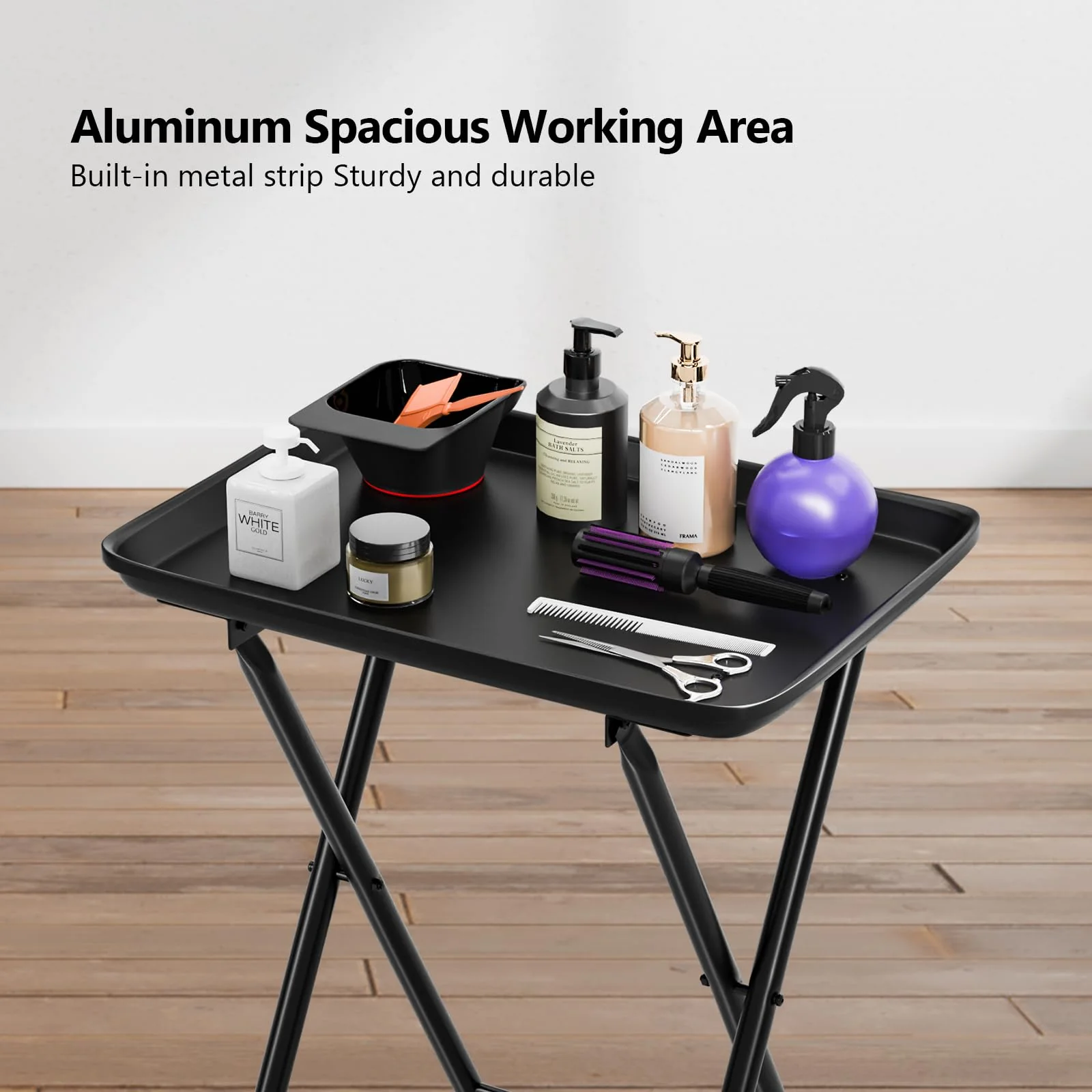 OmySalon ST1401 Foldable Rolling Salon Tray Trolley Cart on Wheels - Image 5