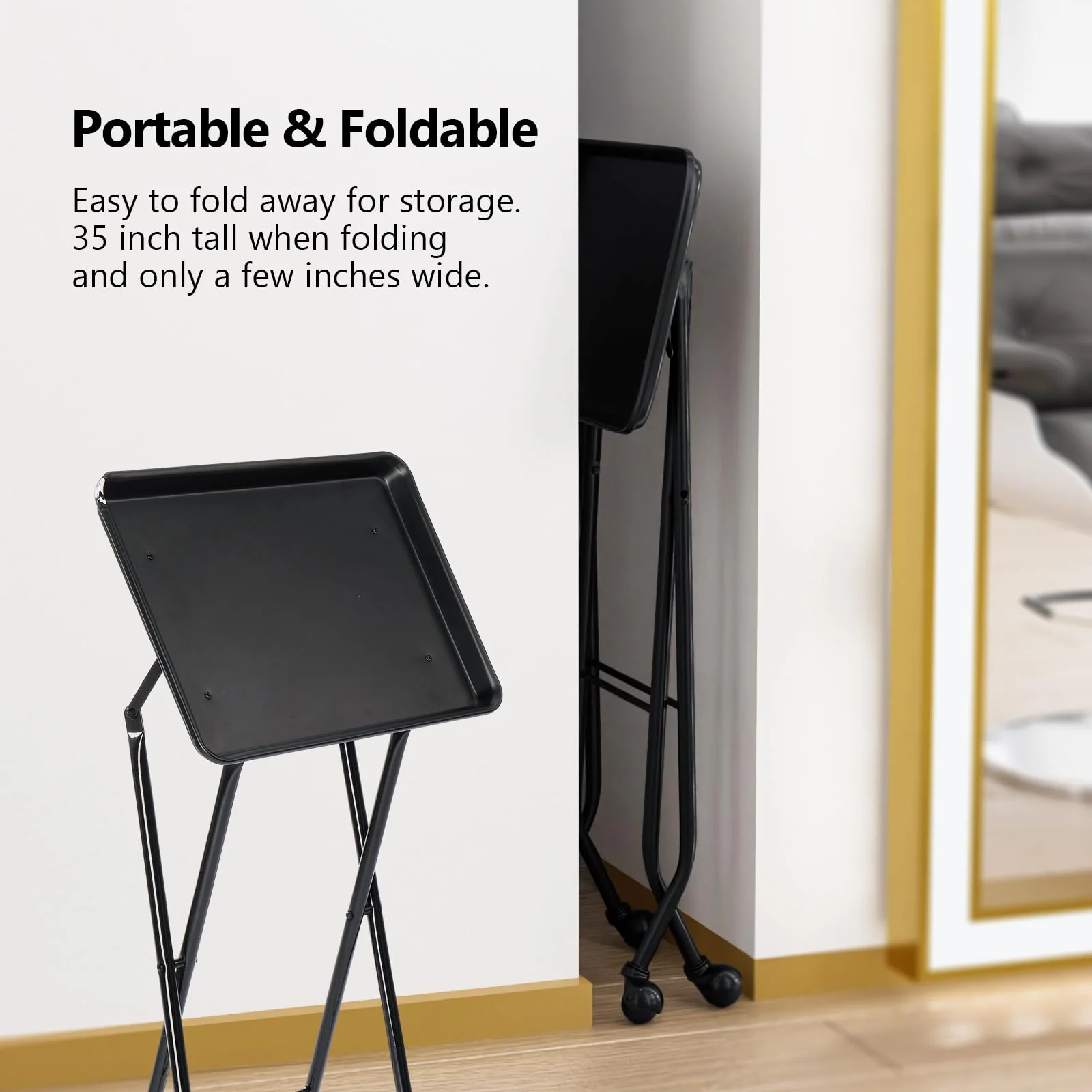 OmySalon ST1401 Foldable Rolling Salon Tray Trolley Cart on Wheels - Image 6
