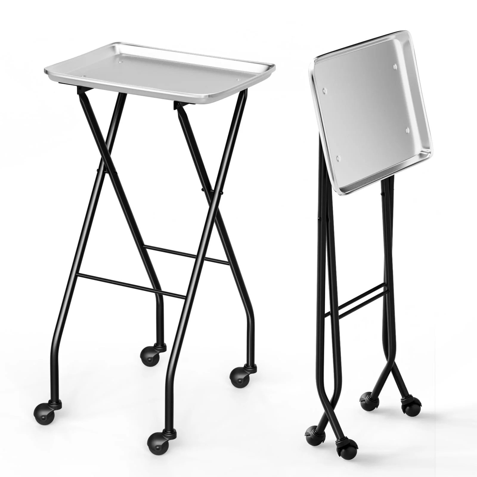OmySalon ST1401 Foldable Rolling Salon Tray Trolley Cart on Wheels - Image 9