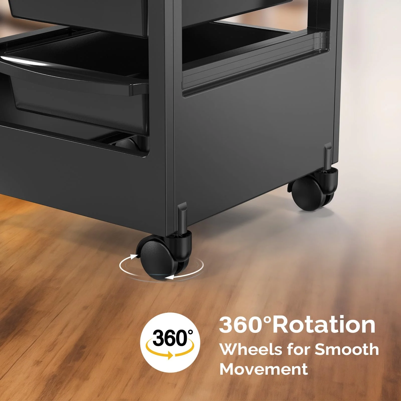 OmySalon ST1701 Rolling Salon Trolley Cart w/Wheels & 5 Drawers Hair Dryer Holders - Image 7