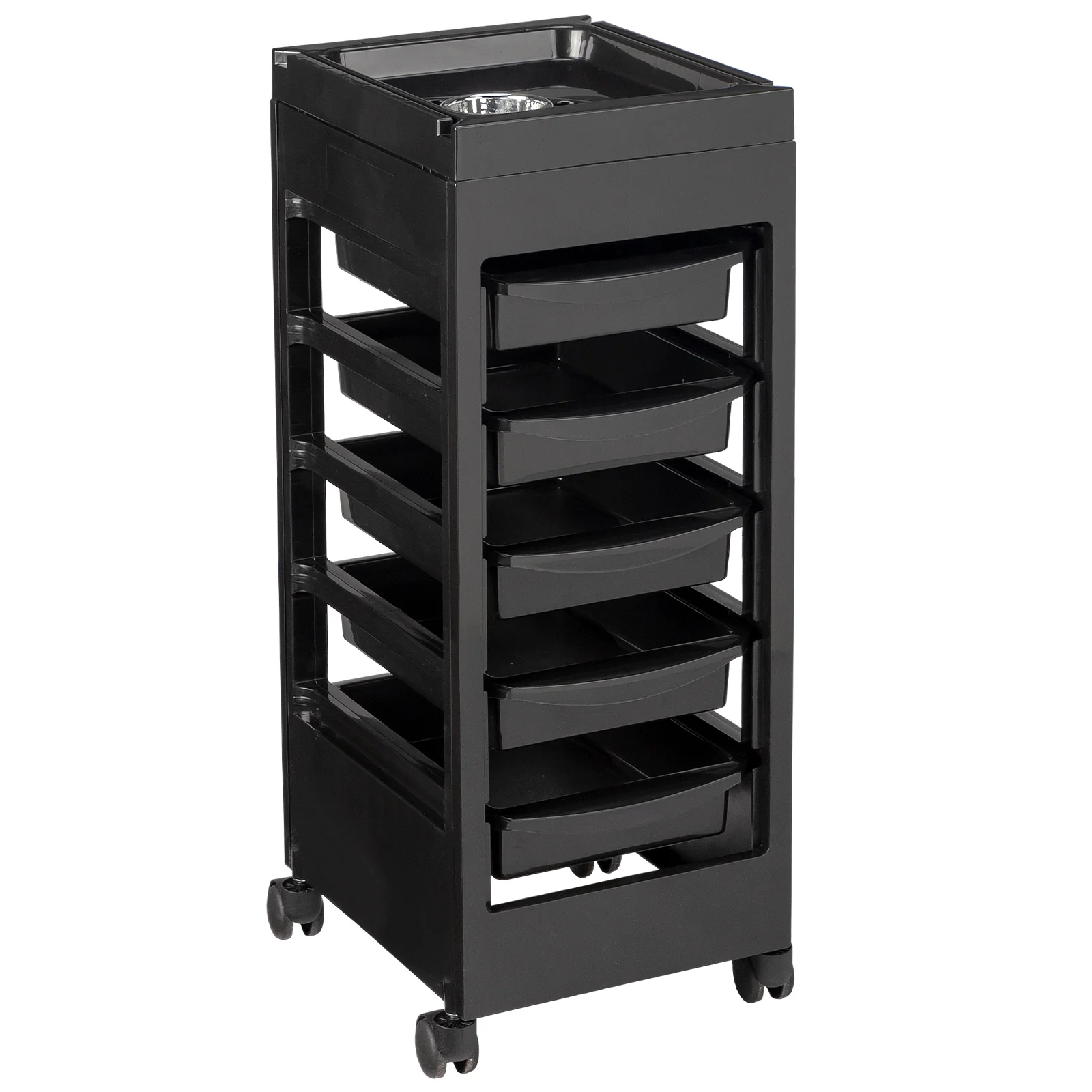OmySalon ST1701 Rolling Salon Trolley Cart w/Wheels & 5 Drawers Hair Dryer Holders - Image 8