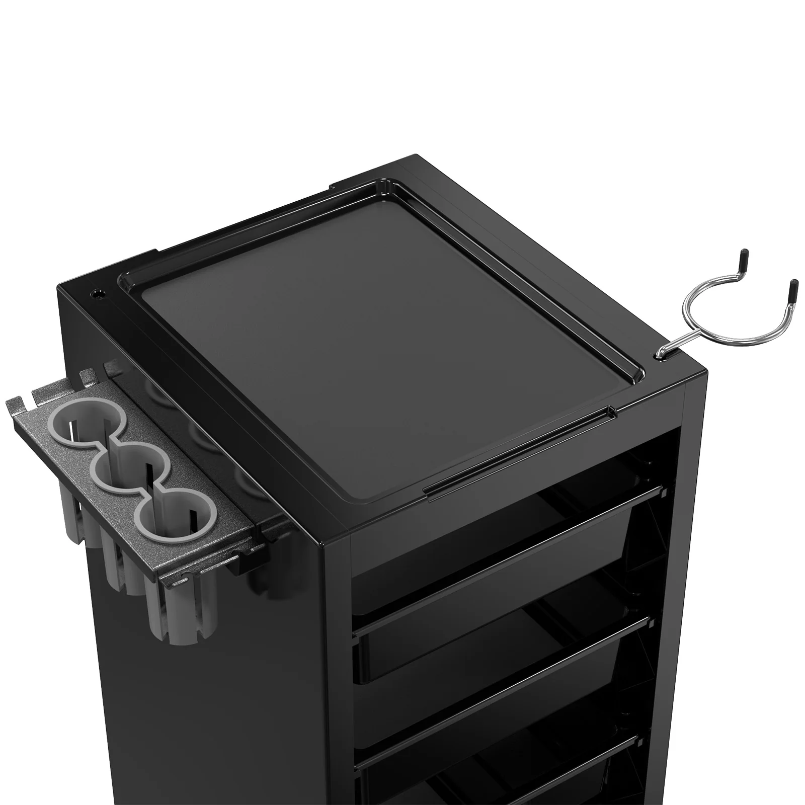 OmySalon ST1801 Rolling Salon Trolley Cart w/Wheels & 6 Drawers Hair Dryer Holders - Image 10